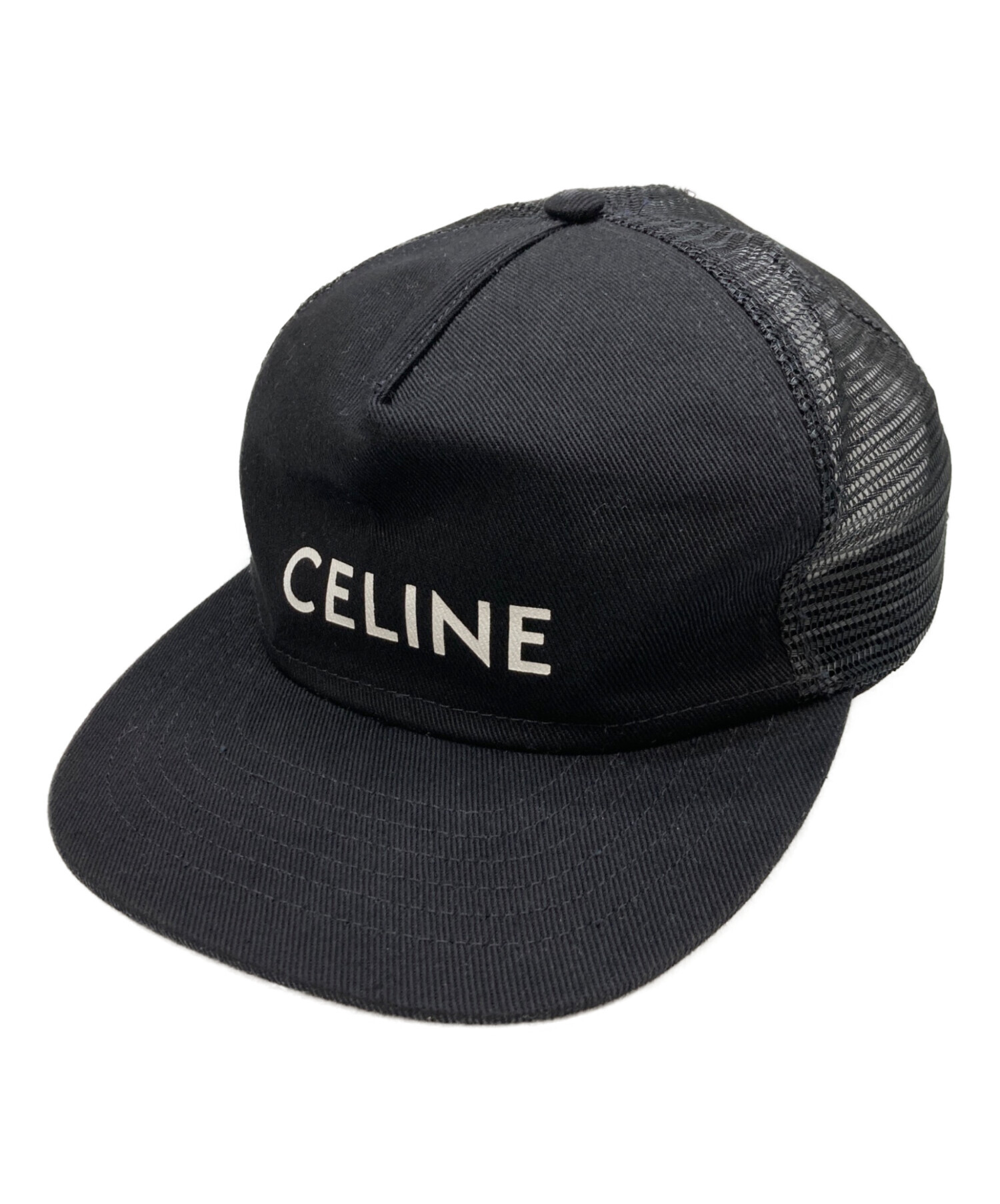 中古・古着通販】CELINE (セリーヌ) ロゴメッシュキャップ ブラック