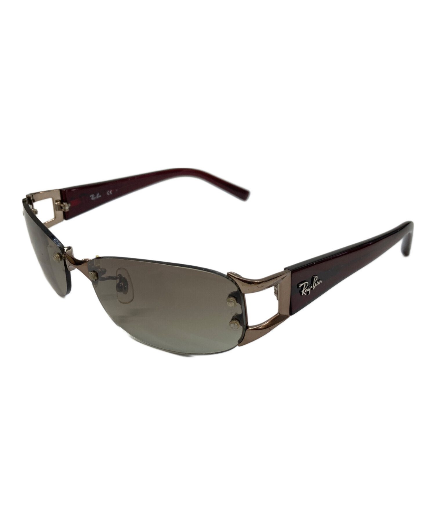 RAY-BANサングラス リムレス 中古・古着通販】RAY-BAN (レイバン) リムレスサングラス レッド