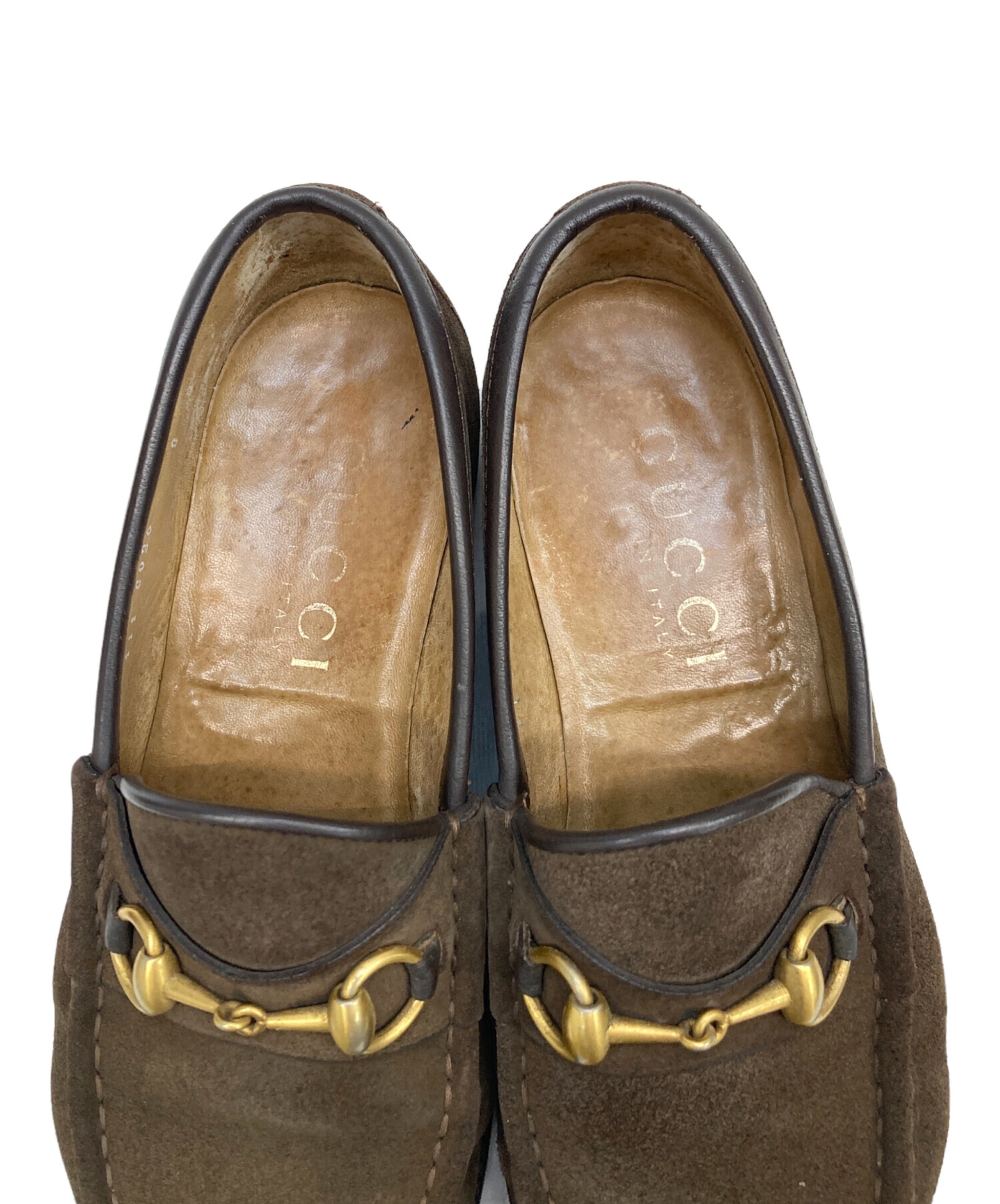 中古・古着通販】GUCCI (グッチ) スウェードホースビットローファー