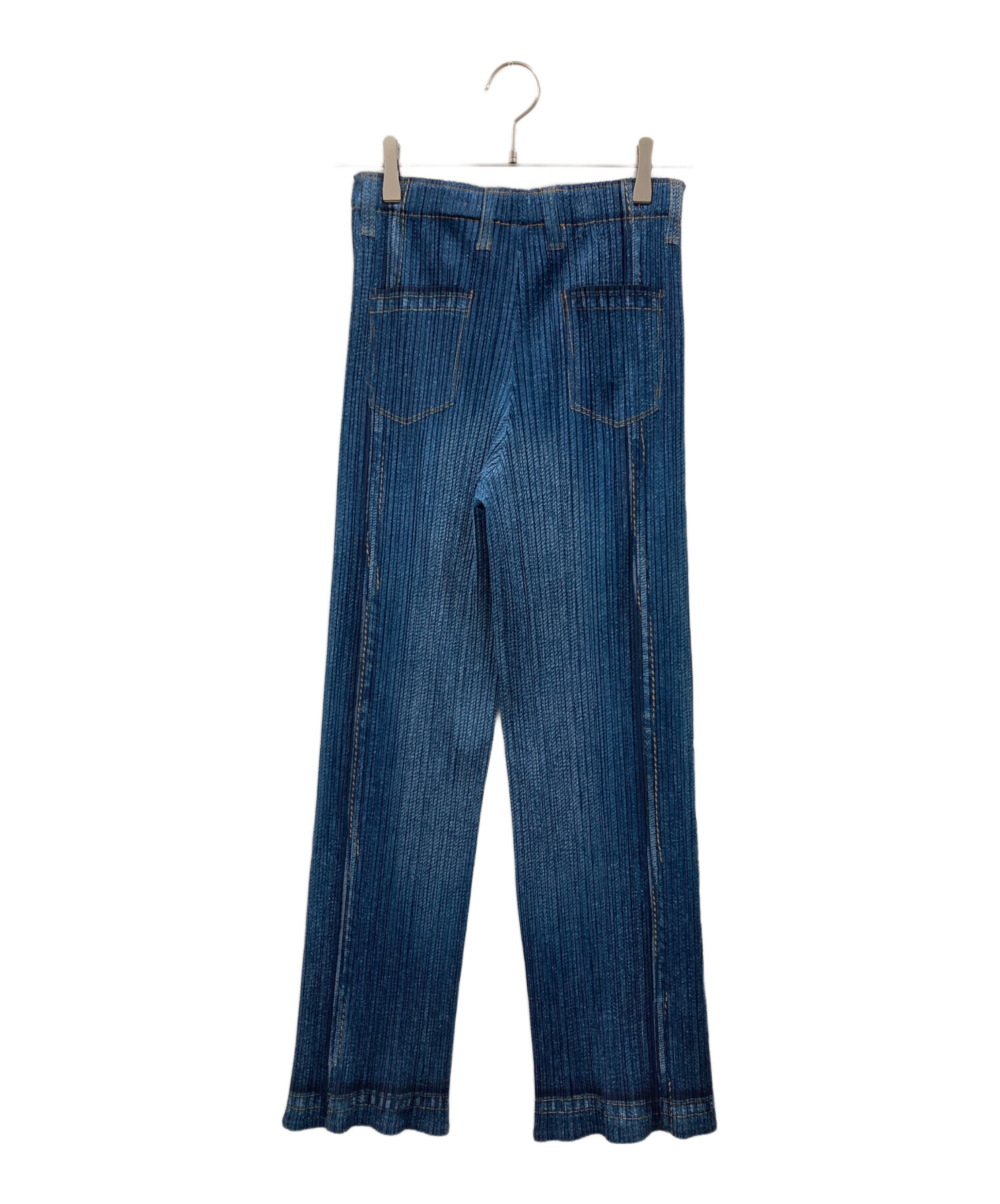 PLEATS PLEASE デニム転写パンツ 中古・古着通販】PLEATS PLEASE (プリーツプリーズ) デニム転写
