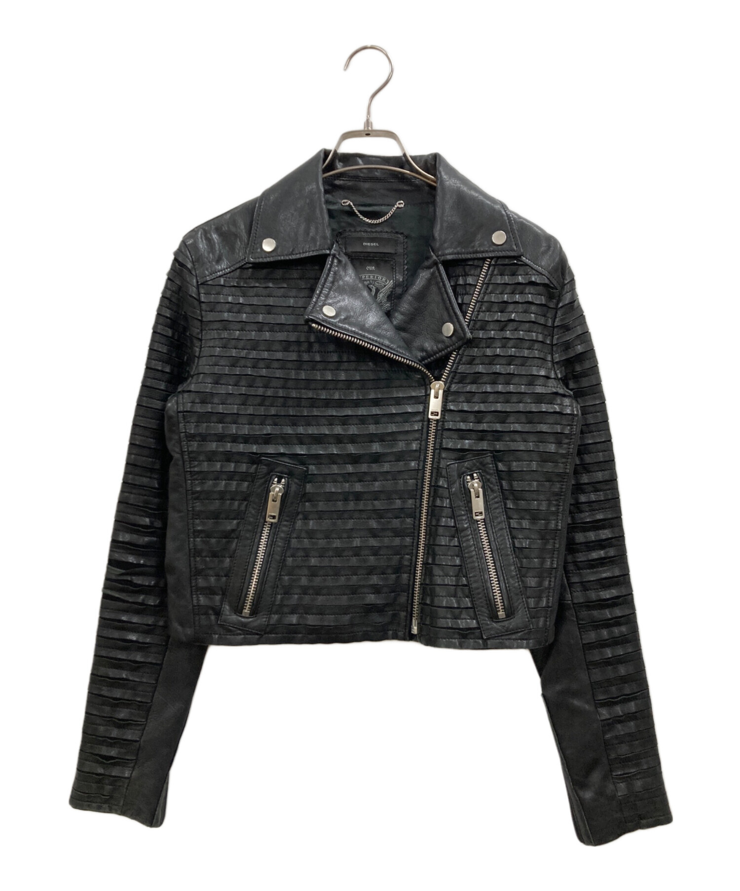 DIESEL ダブルライダースジャケットMサイズ　レディース 中古・古着通販】DIESEL (ディーゼル) ダブルライダースジャケット
