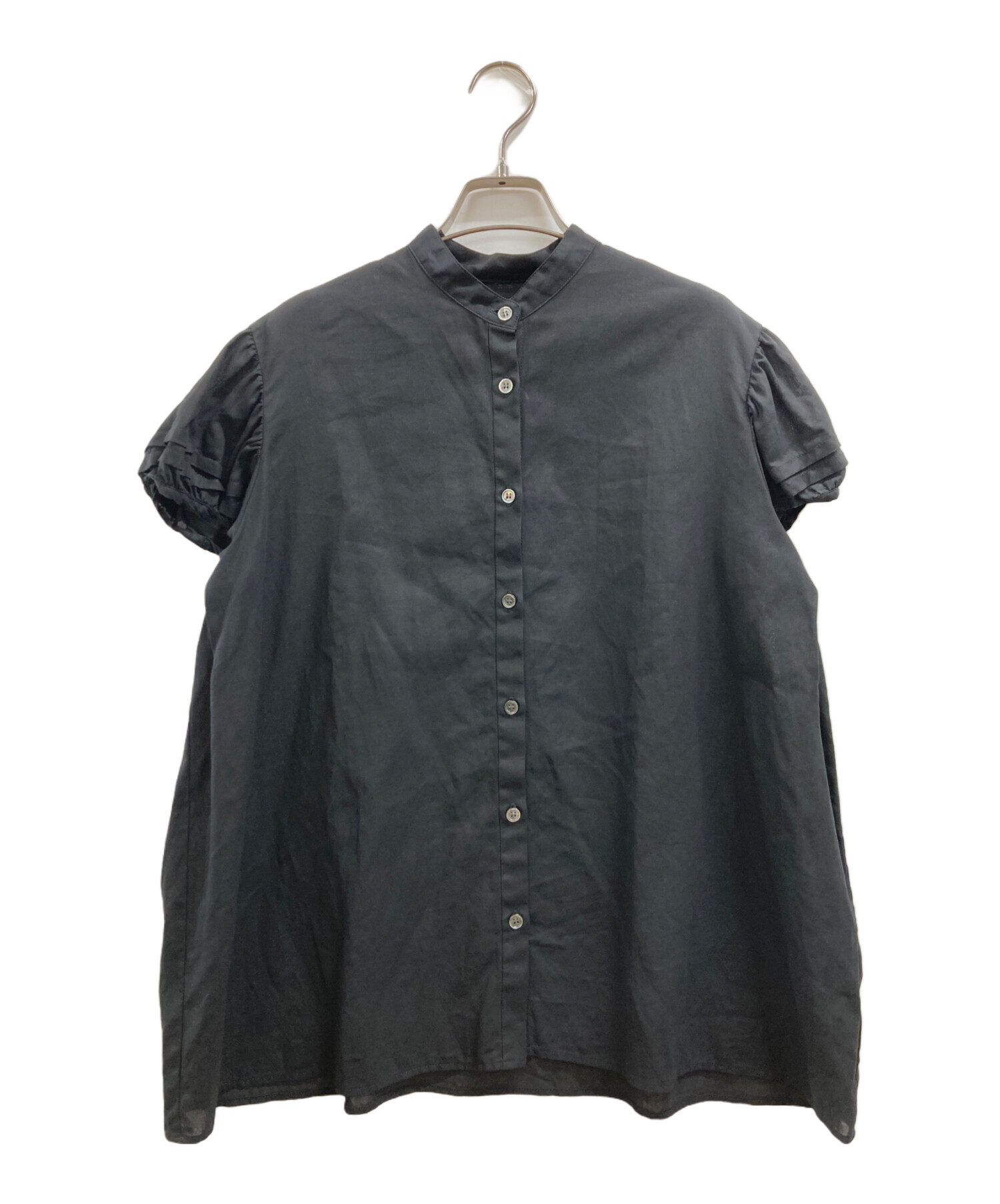 中古・古着通販】IENA (イエナ) パフスリーブ半袖ブラウス ブラック