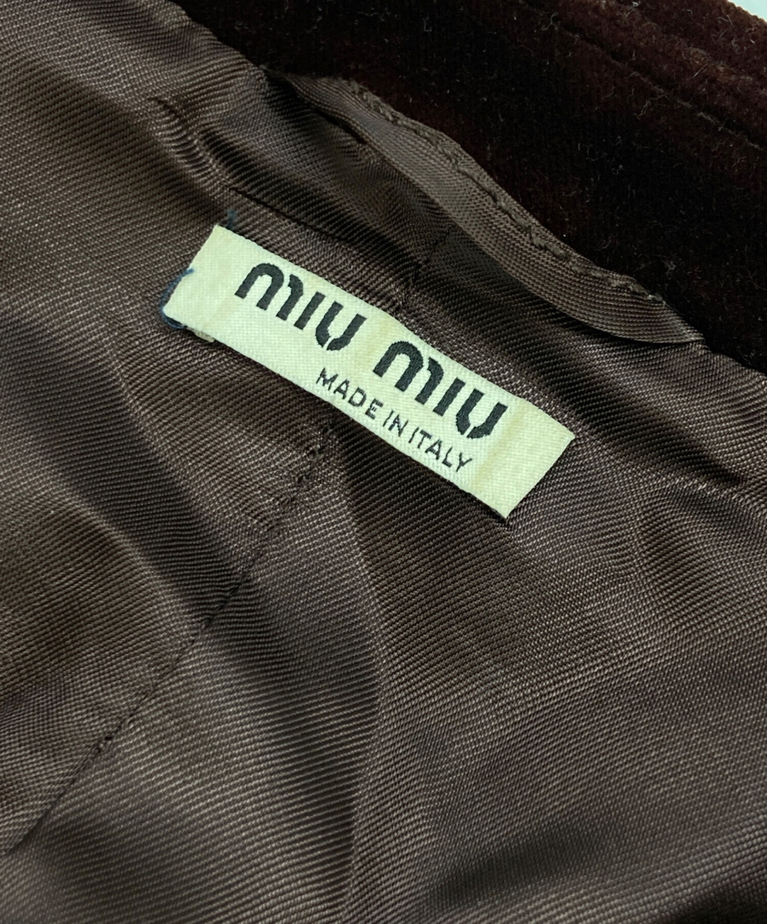 中古・古着通販】MIU MIU (ミュウミュウ) ベロアテーラードジャケット 