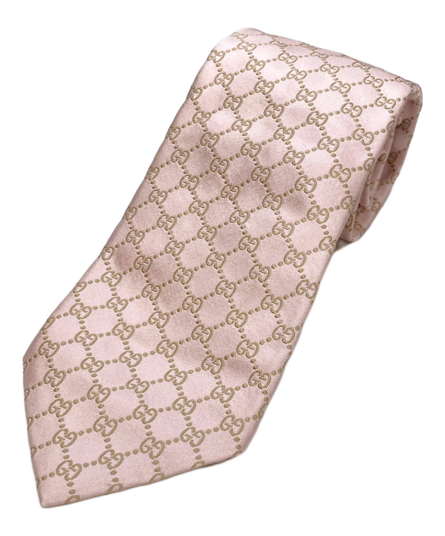 中古・古着通販】GUCCI (グッチ) GG柄シルクネクタイ ピンク サイズ