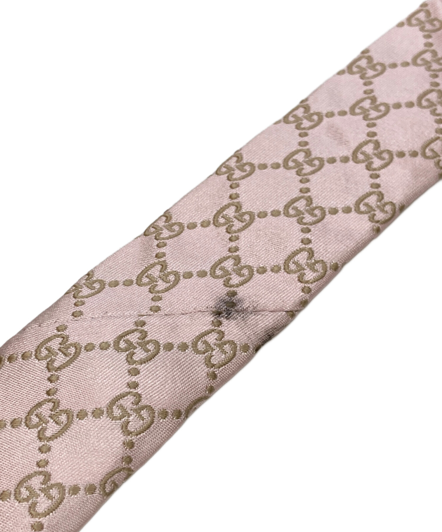 中古・古着通販】GUCCI (グッチ) GG柄シルクネクタイ ピンク サイズ