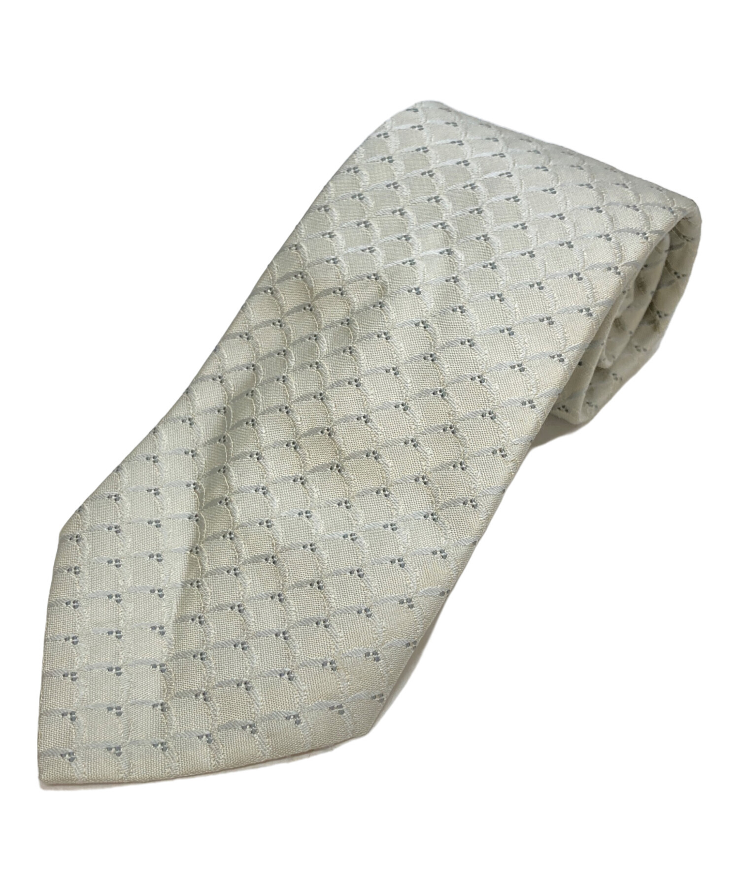中古・古着通販】HERMES (エルメス) 総柄シルクネクタイ 黄緑 サイズ