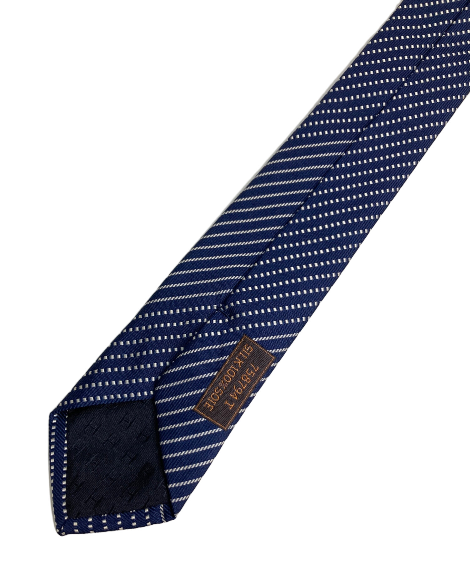 中古・古着通販】HERMES (エルメス) シルクネクタイ ネイビー サイズ