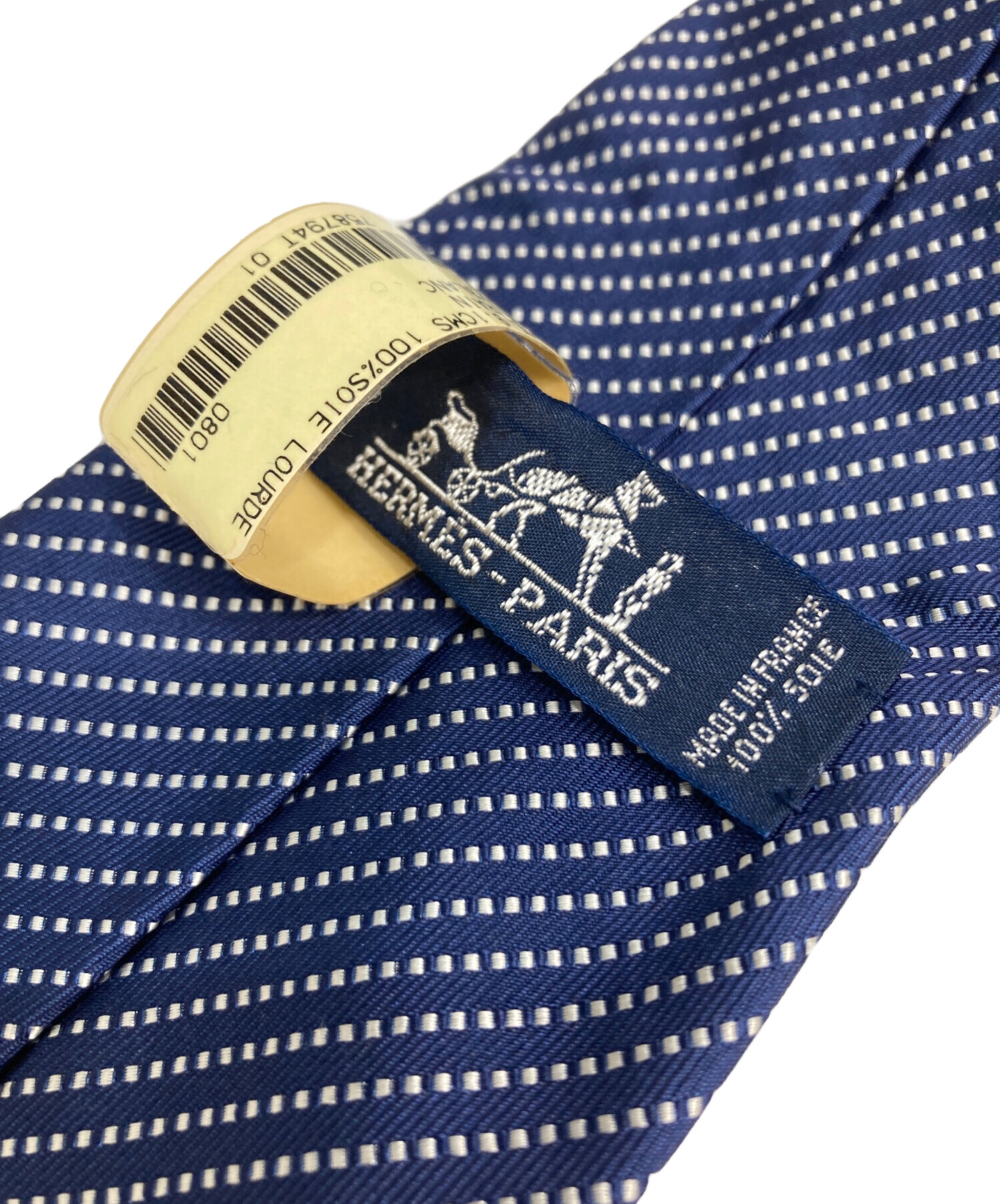 中古・古着通販】HERMES (エルメス) シルクネクタイ ネイビー サイズ