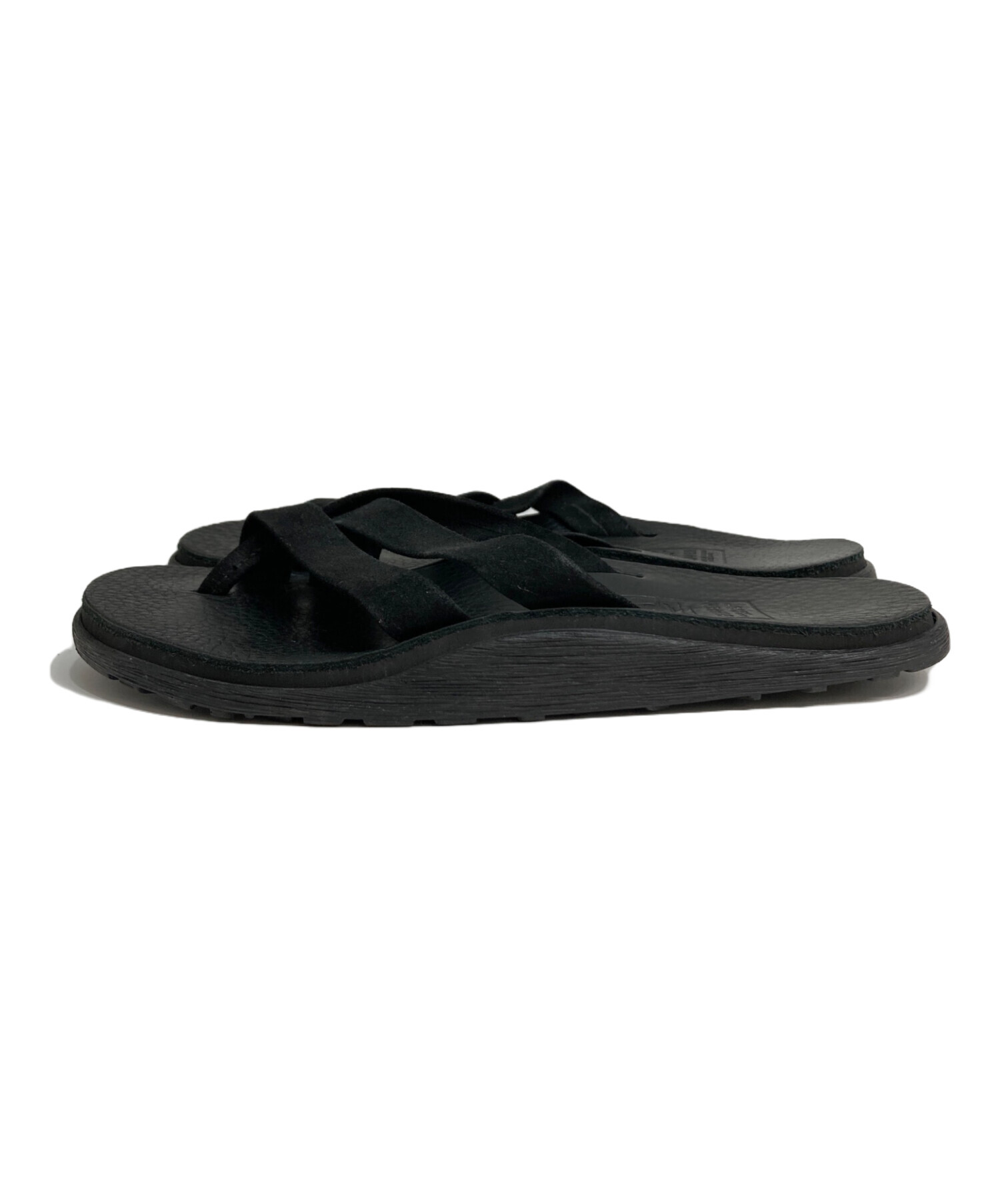 【美品27.0】 SLIPPER レザートングサンダル ブラック 中古・古着通販】ISLAND SLIPPER (アイランドスリッパ) レザートング