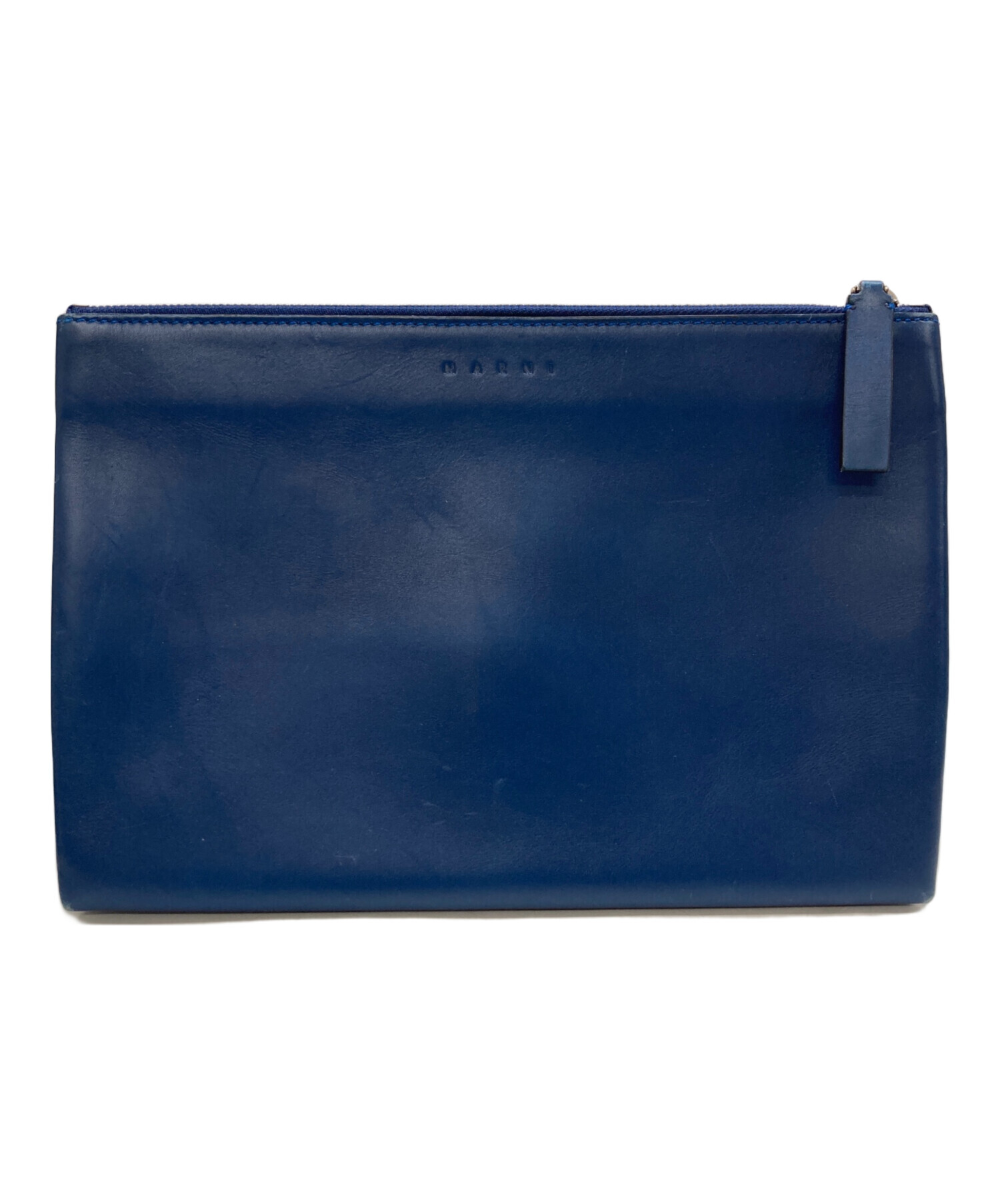 中古・古着通販】MARNI (マルニ) レザークラッチバッグ ネイビー 