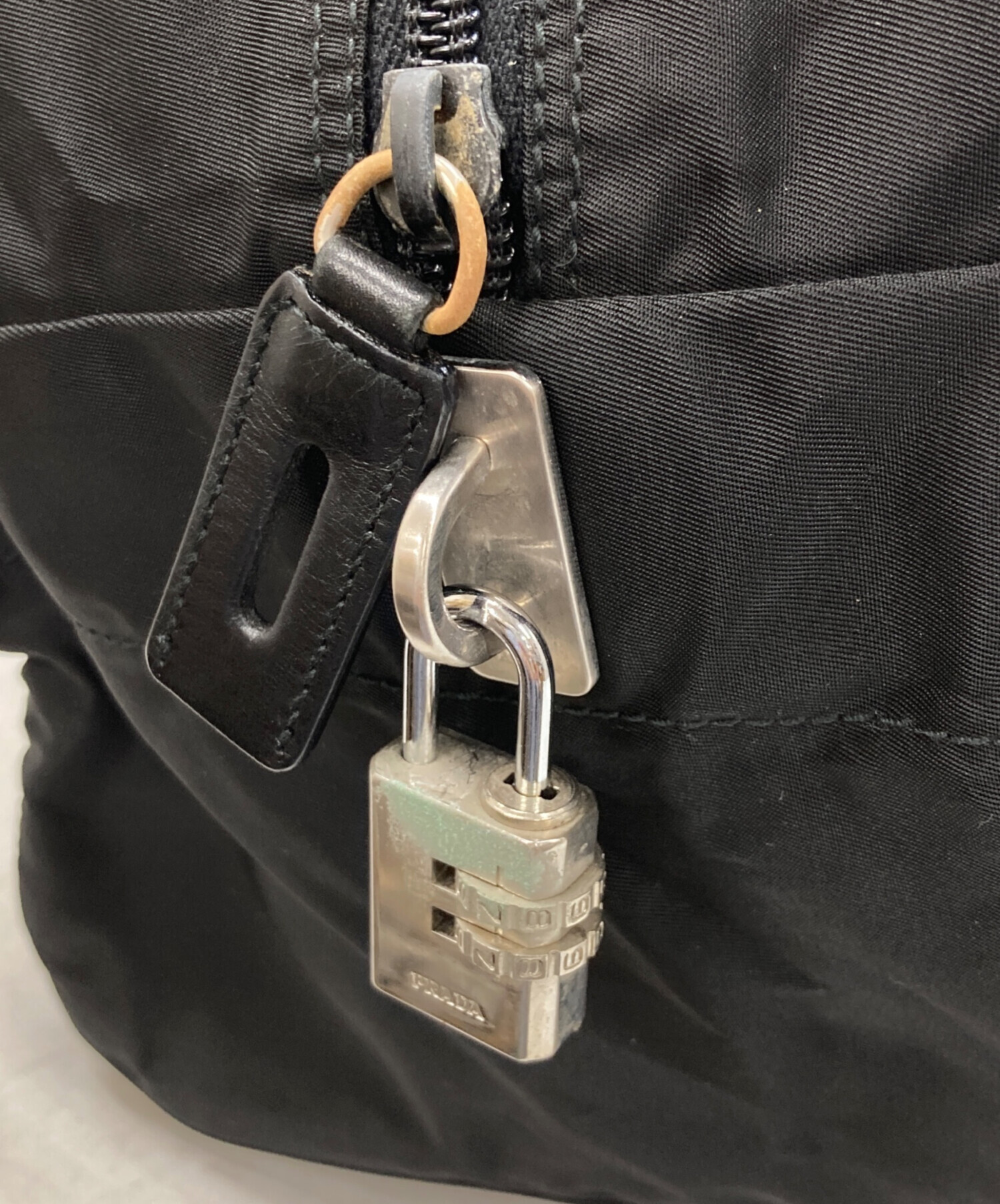 中古・古着通販】PRADA (プラダ) レザーハンドルナイロンミニボストン
