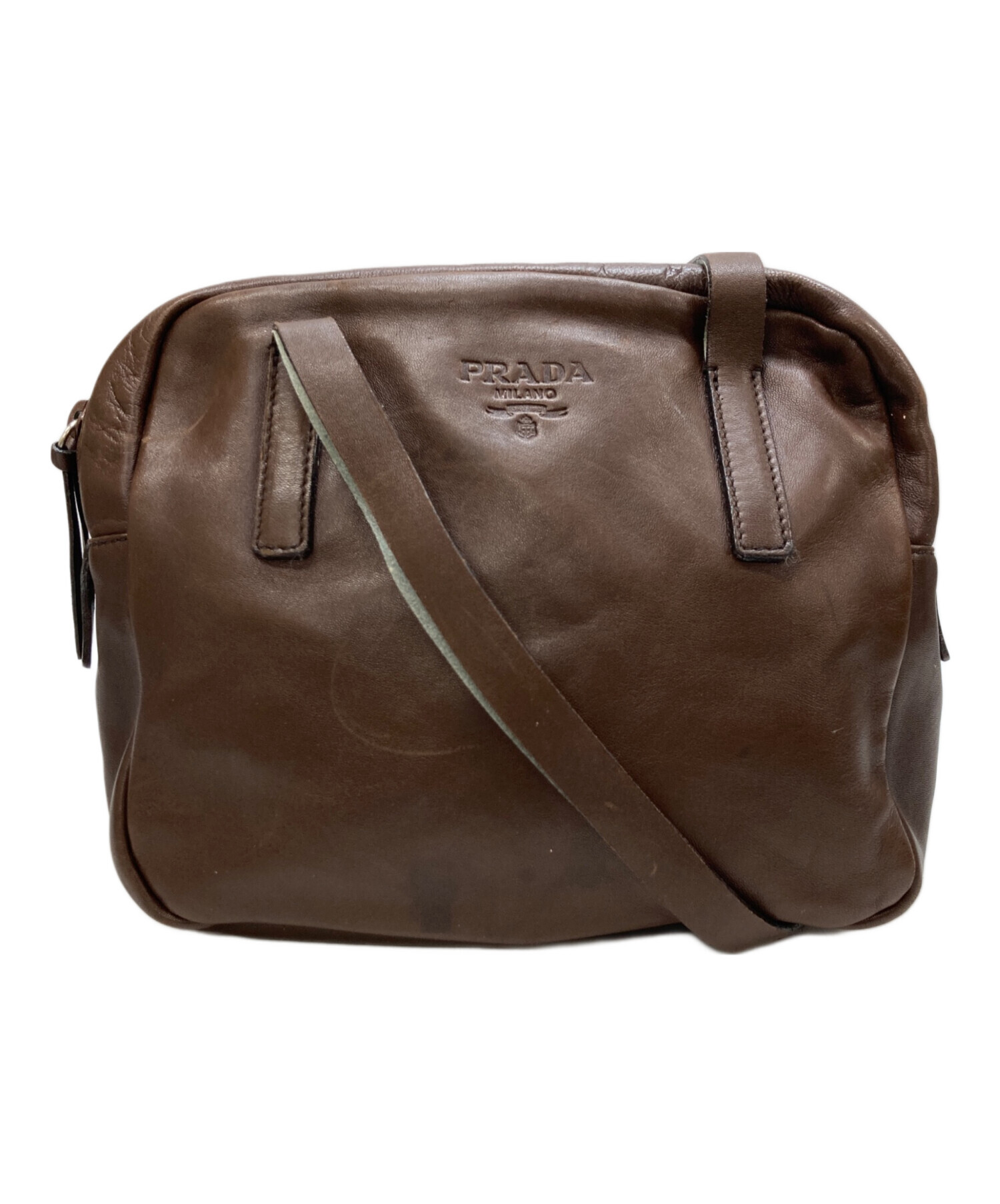 中古・古着通販】PRADA (プラダ) NAPPA BOX ショルダーバッグ ブラウン 