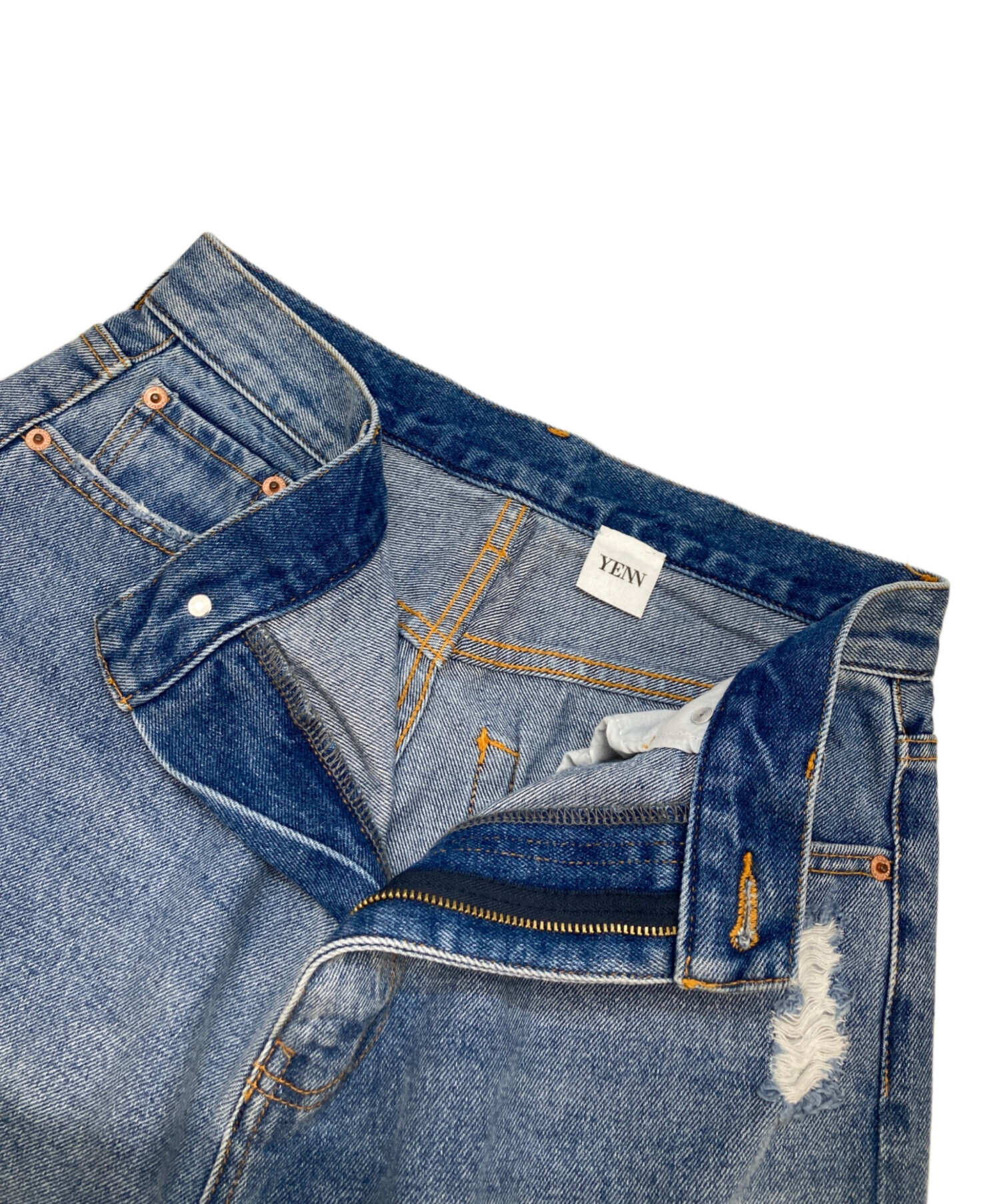 値下げ　YENN デニム　36 中古・古着通販】YENN (イエン) DAMAGED DENIM PANTS ブルー サイズ:36