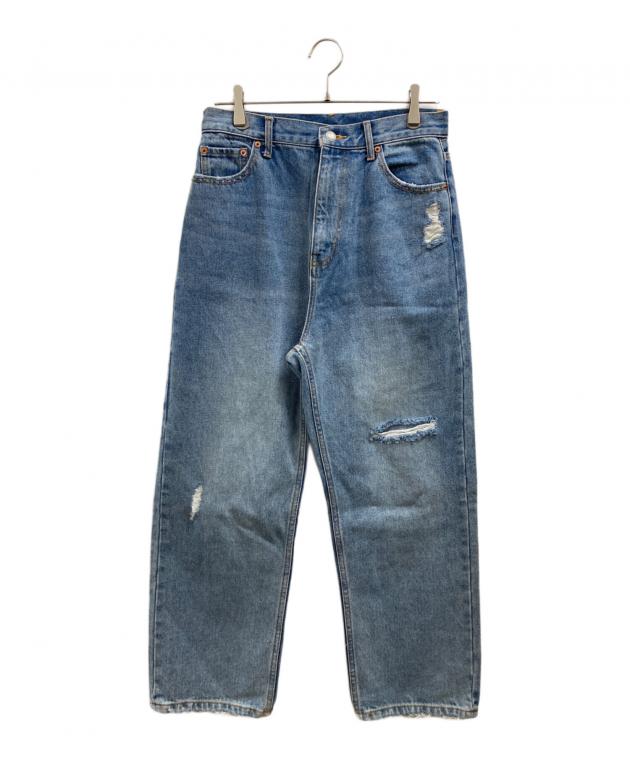 中古・古着通販】YENN (イエン) DAMAGED DENIM PANTS ブルー サイズ:36