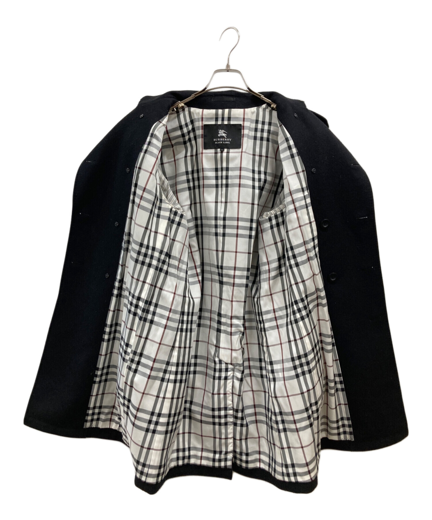 do37 BURBERRY BLACK LABEL ノバチェック ウールコート 中古・古着通販】BURBERRY BLACK LABEL (バーバリーブラックレーベル