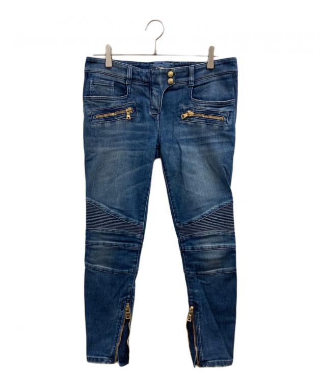 中古・古着通販】BALMAIN (バルマン) バイカーデニムパンツ インディゴ