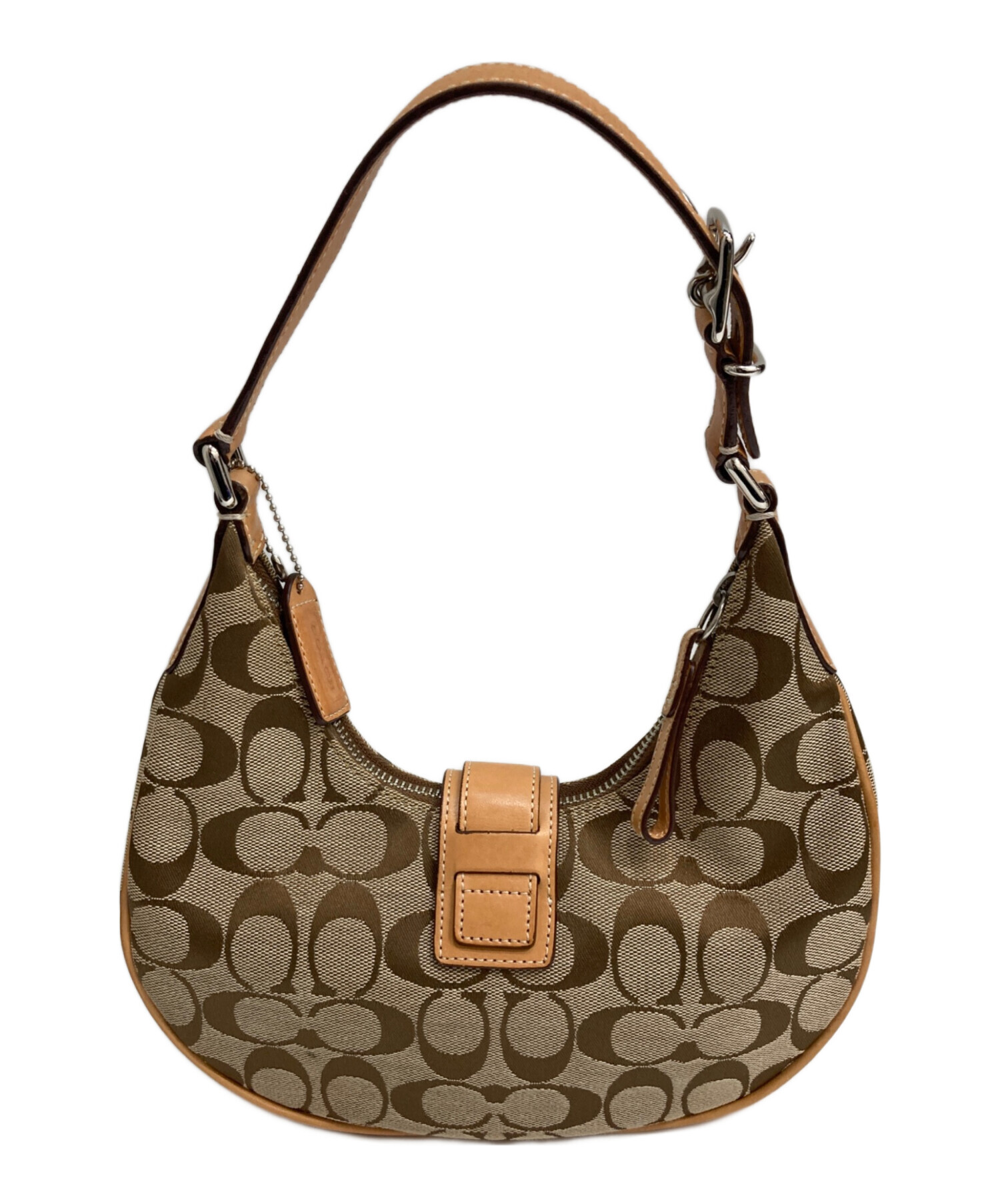 COACH シグネチャー　ソーホー トートバッグ ベージュ　バックル 中古・古着通販】COACH (コーチ) シグネチャーソーホーハンドバッグ