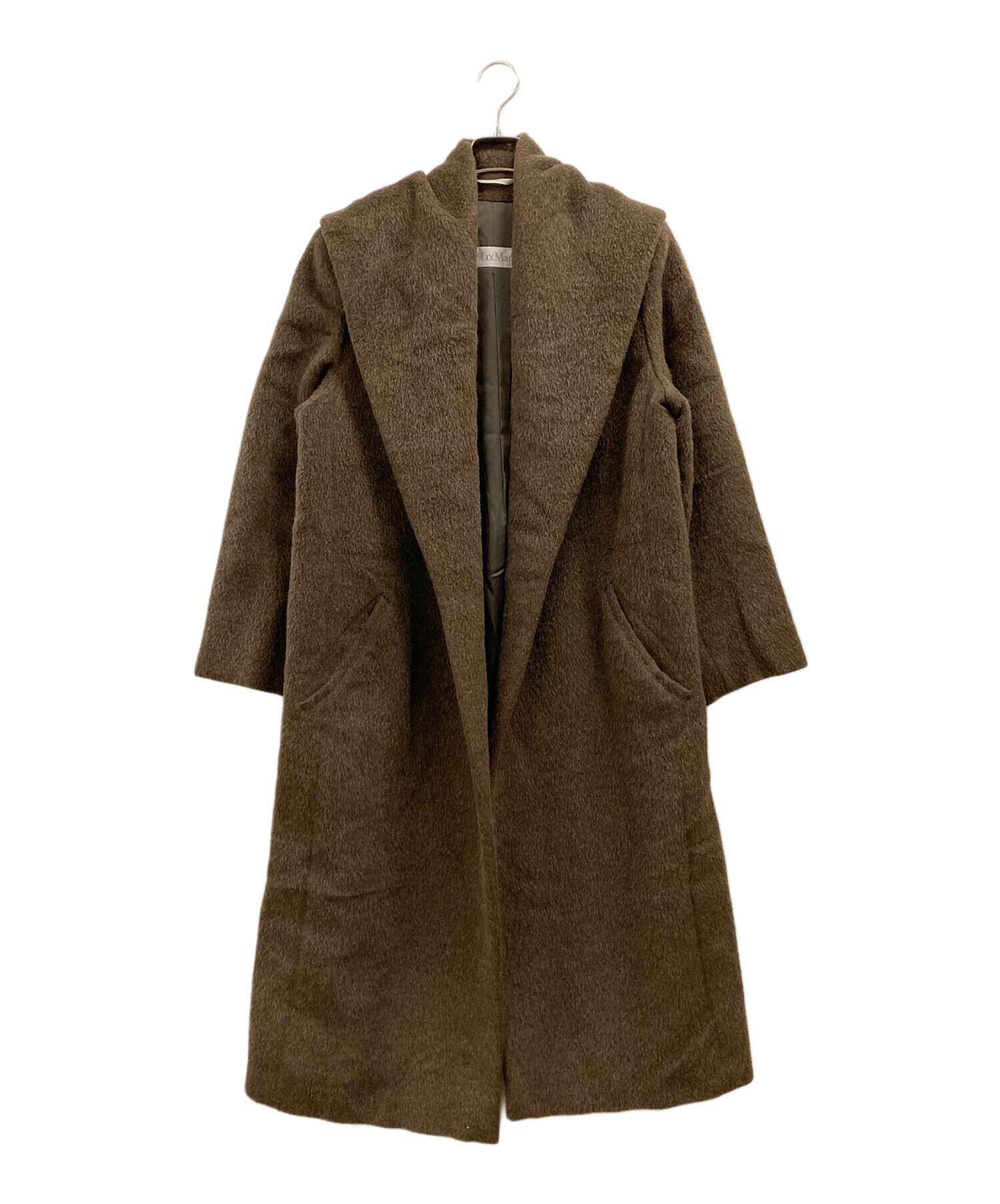 Max mara アルパカ シャギー ガウン コート 白タグ ブラウン 38 中古・古着通販】MaxMara (マックスマーラ) ウールアルパカ混ガウン