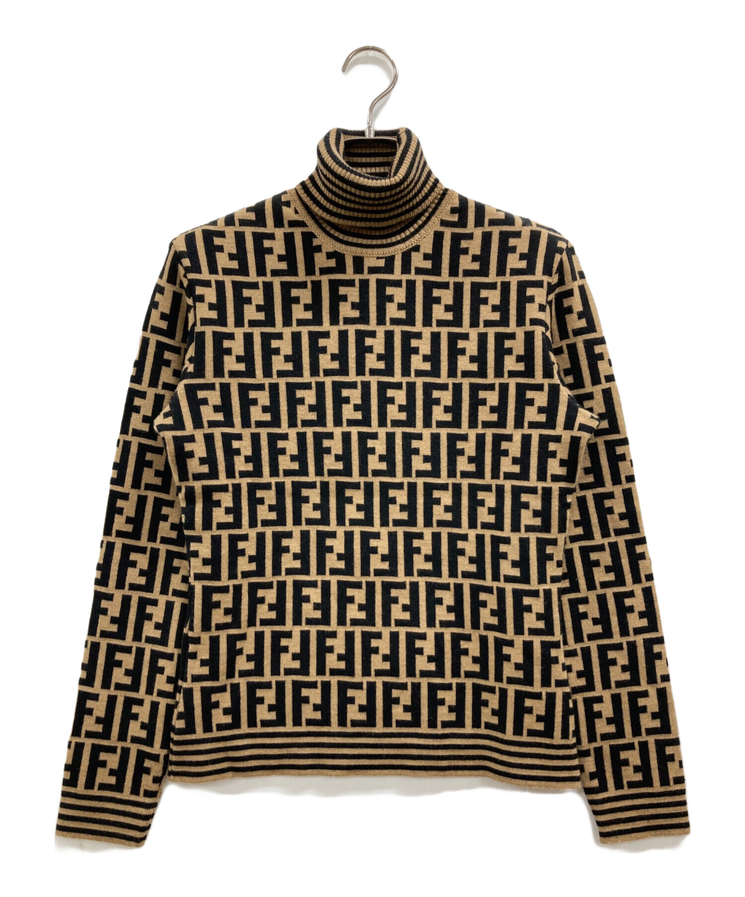 L/FENDI ズッカ柄 総柄 ニット セーター タートルネック フェンディ 中古・古着通販】FENDI (フェンディ) ズッカ柄タートルネックニット