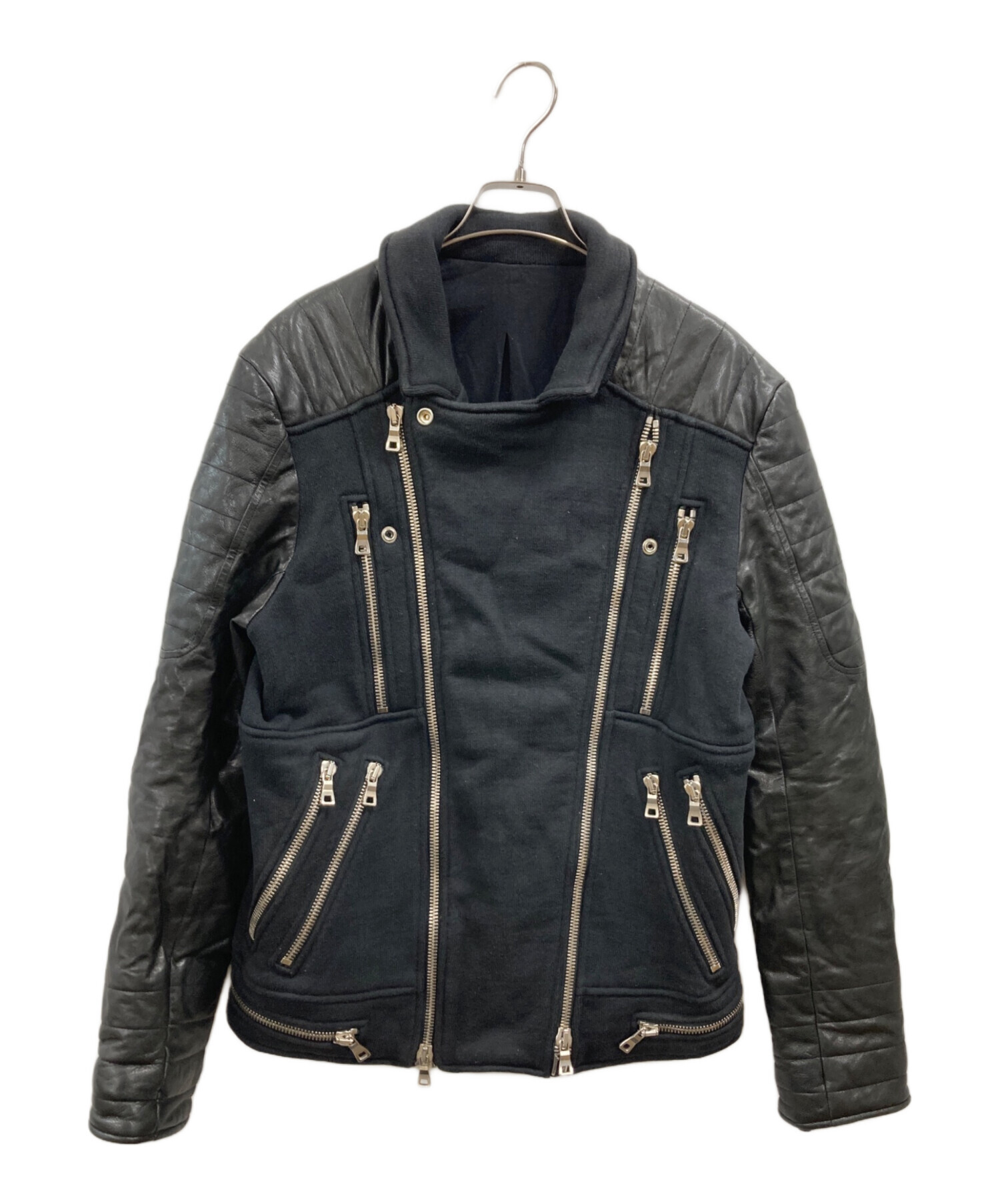 中古・古着通販】BALMAIN (バルマン) レザースウェットライダース