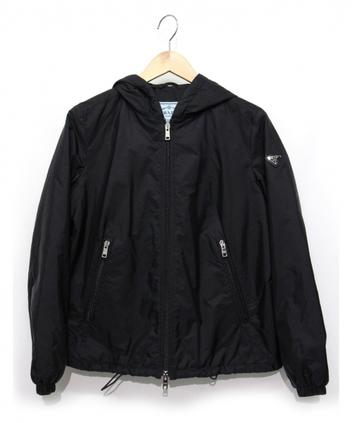 【値下げ】プラダPRADA パーカー　フード　Mサイズ　ブラック ☆Prada プラダ☆ジップパーカー (PRADA/パーカー・フーディ) UJL02B