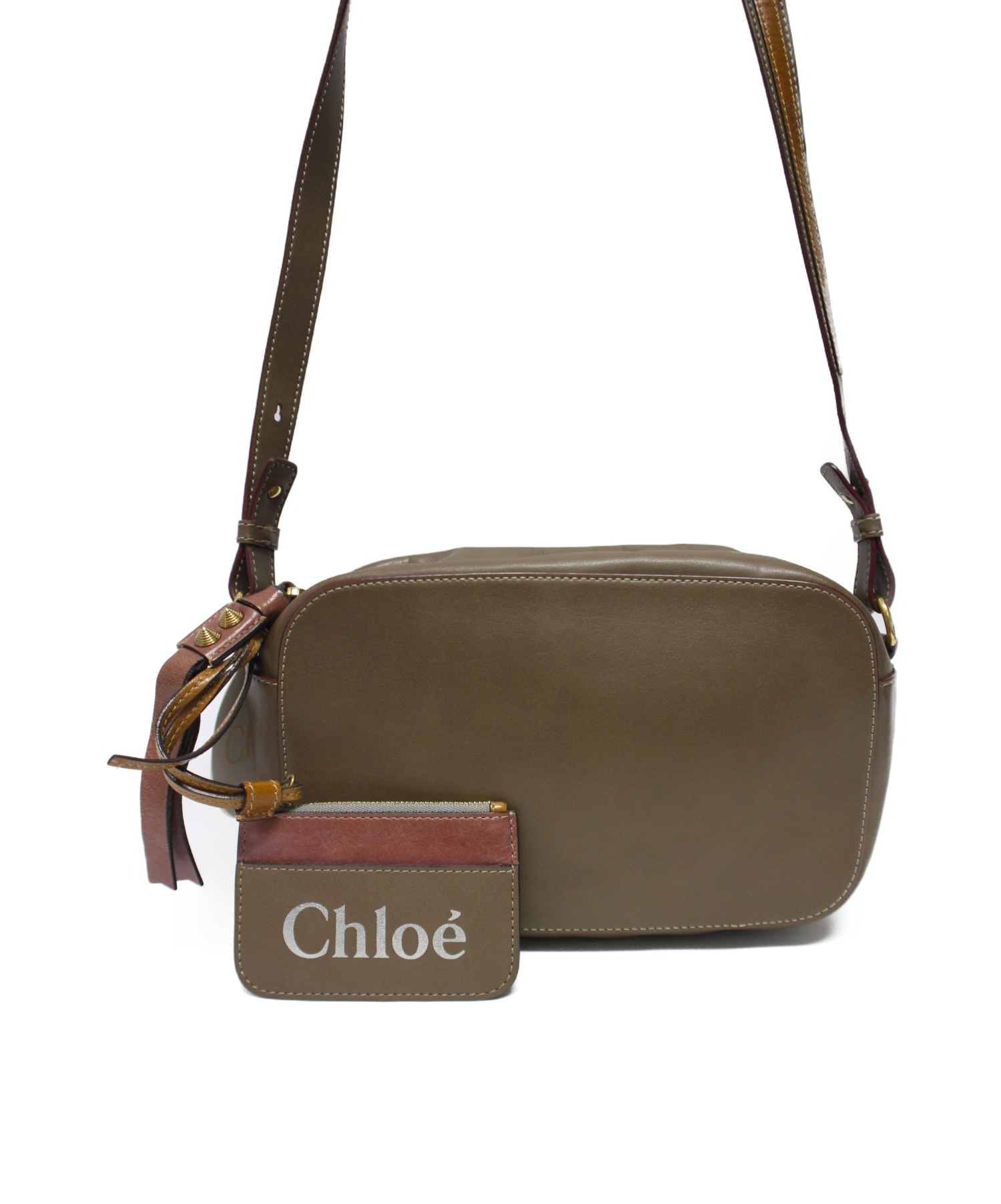 中古・古着通販】Chloe (クロエ) レザーショルダーバッグ ベージュ 