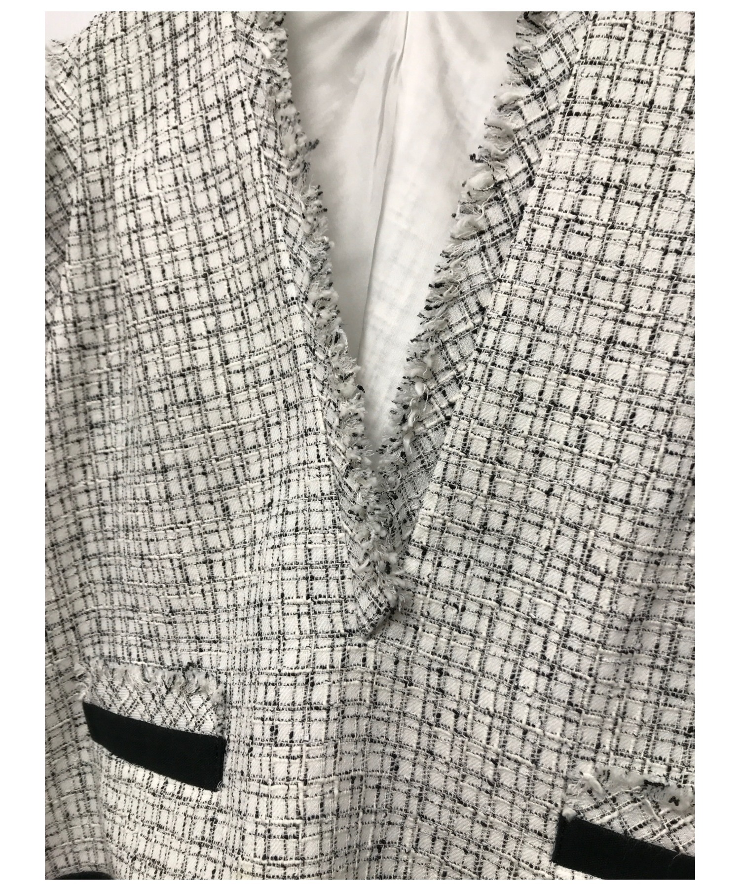 中古・古着通販】sacai (サカイ) ツイードフリンジノースリーブ