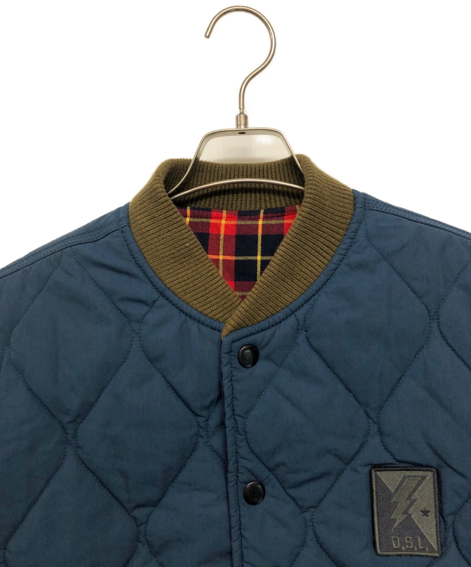 DIESEL ネイビー キルティングブルゾン 中古・古着通販】DIESEL (ディーゼル) リバーシブルキルティング