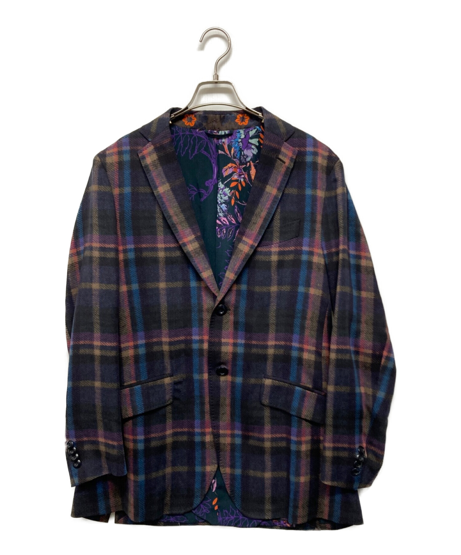 Etro エトロ ウール テーラードジャケット チェック柄 総柄 50 メンズ