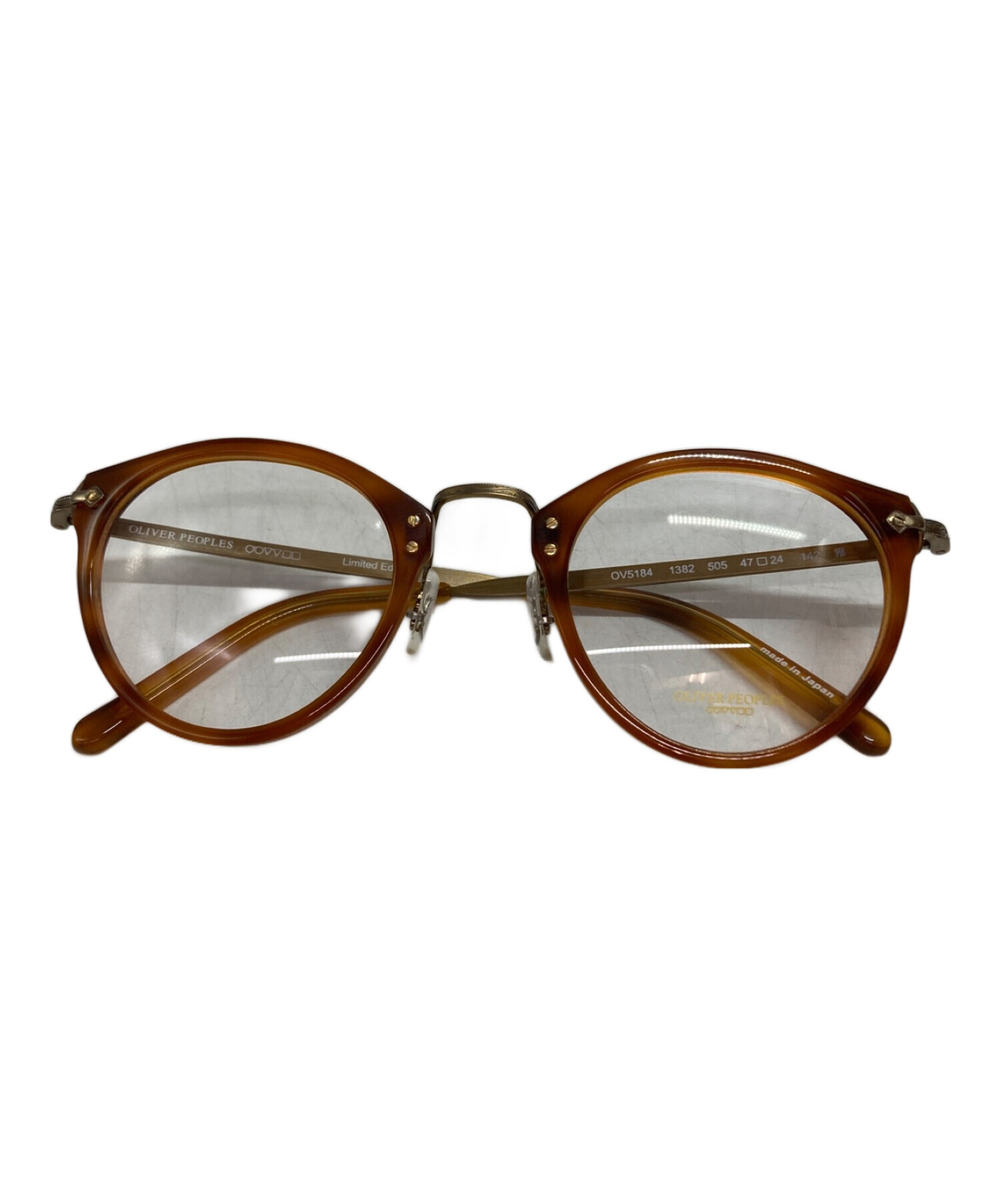 オリバーピープルズ　サングラス　ツーブリッジ　茶色ブラウン 中古・古着通販】OLIVER PEOPLES (オリバーピープルズ) 眼鏡 ブラウン