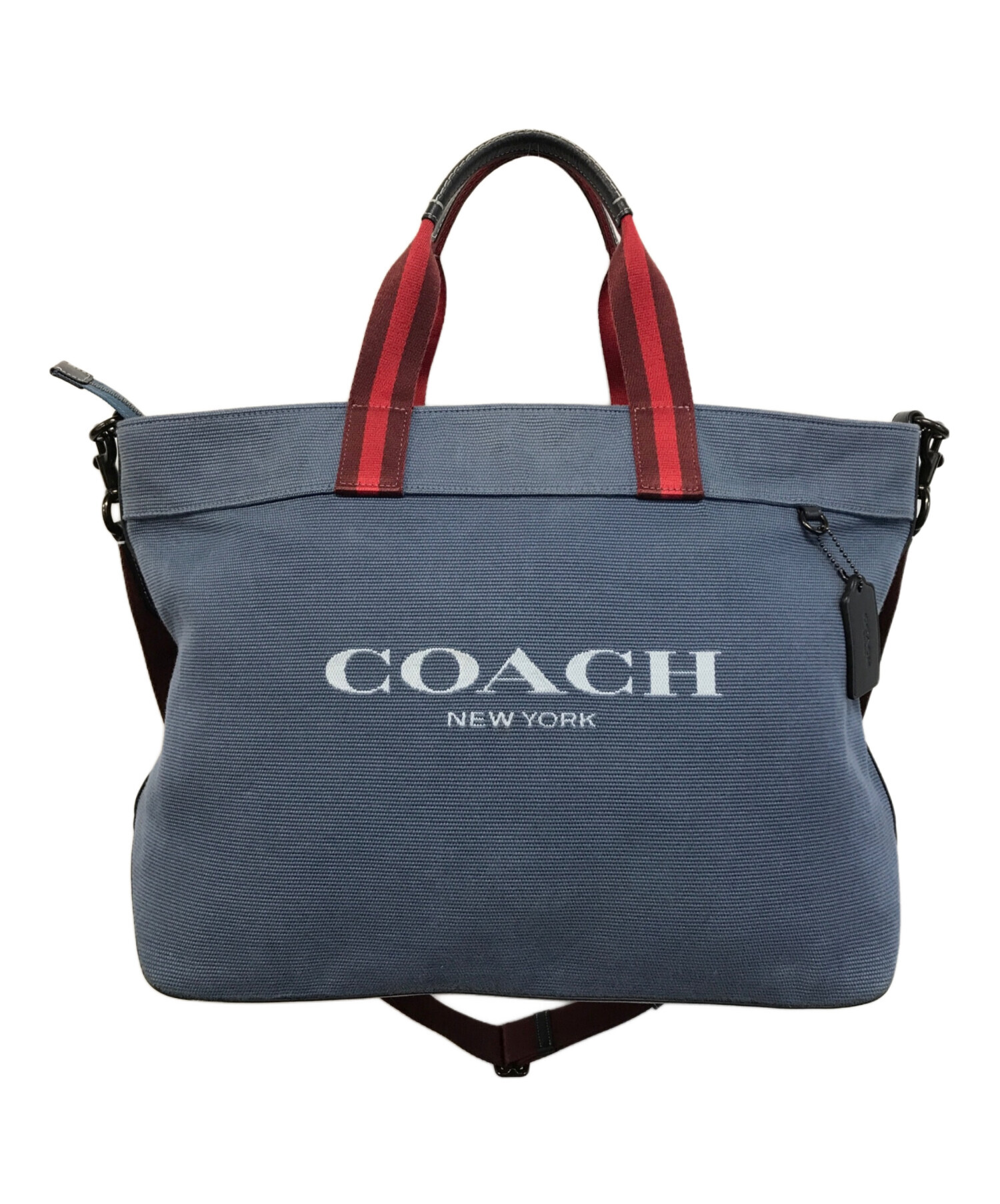 新品未使用★COACHコーチ 2way トートバッグ キャンバスブルー 中古・古着通販】COACH (コーチ) 2WAYキャンバストートバッグ ブルー
