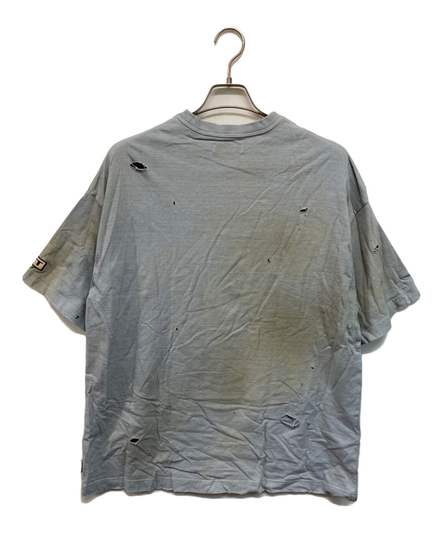 中古・古着通販】TTT MSW (ティー) ダメージ加工Tシャツ グレー サイズ 