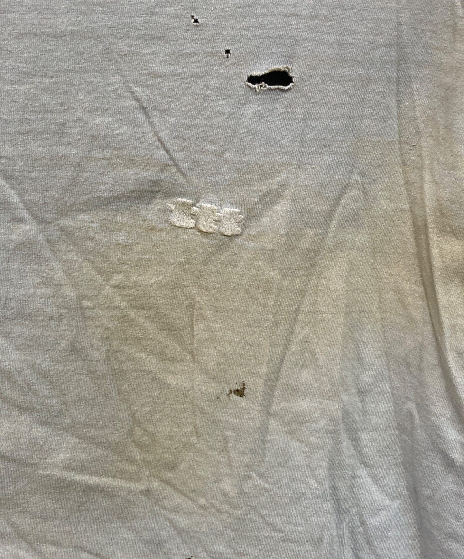 中古・古着通販】TTT MSW (ティー) ダメージ加工Tシャツ グレー サイズ 