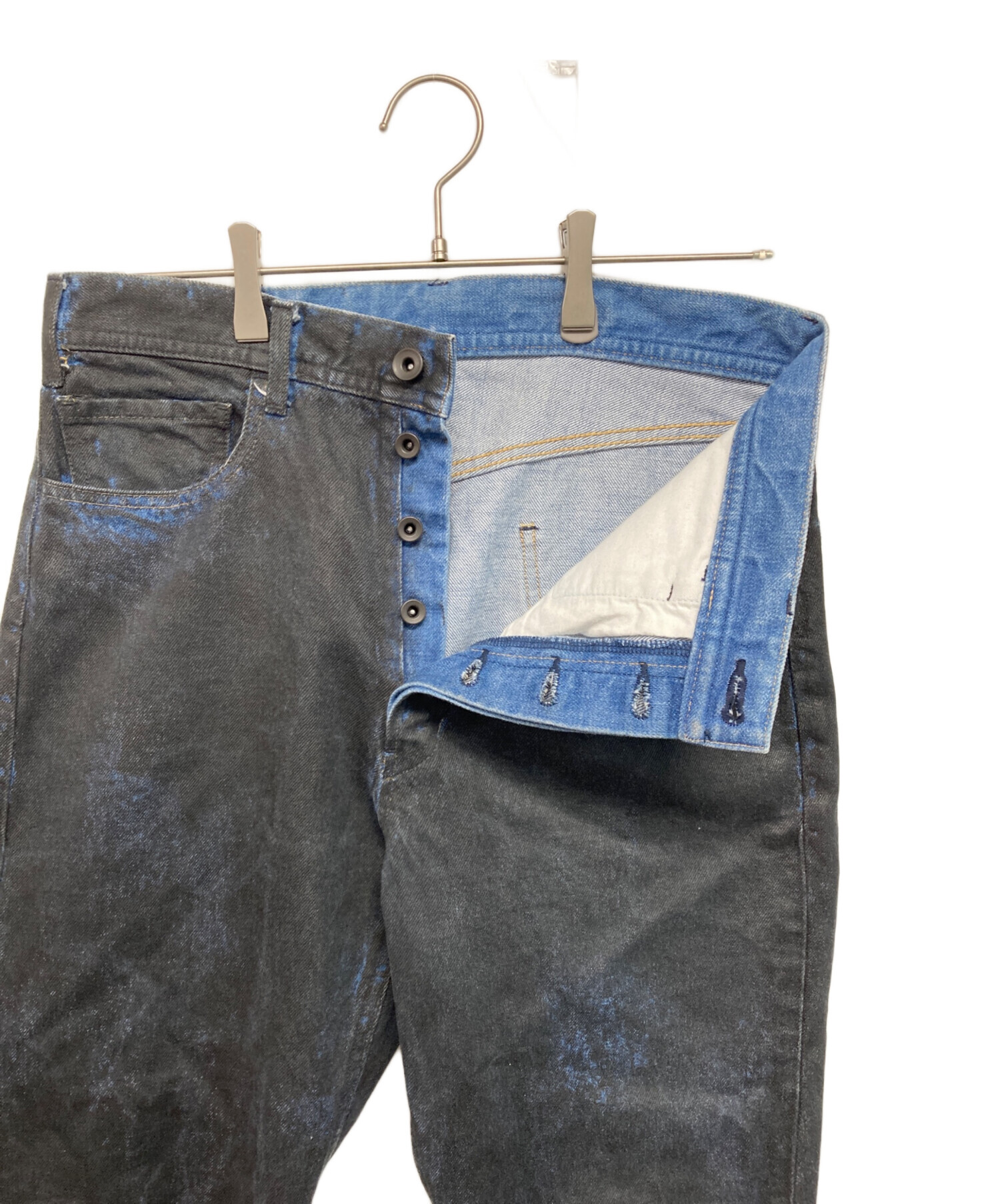 中古・古着通販】stein (シュタイン) ペンキコーティングデニムパンツ 