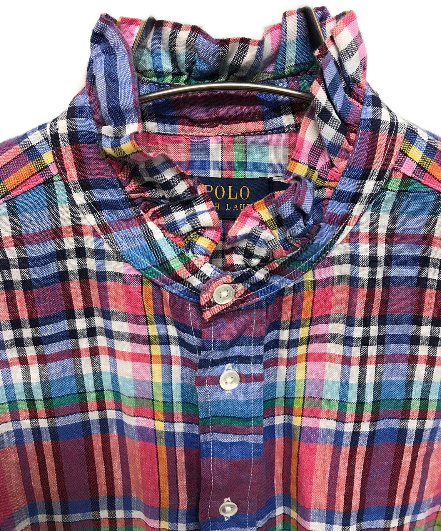 中古・古着通販】RALPH LAUREN (ラルフローレン) フリルカラーリネン 