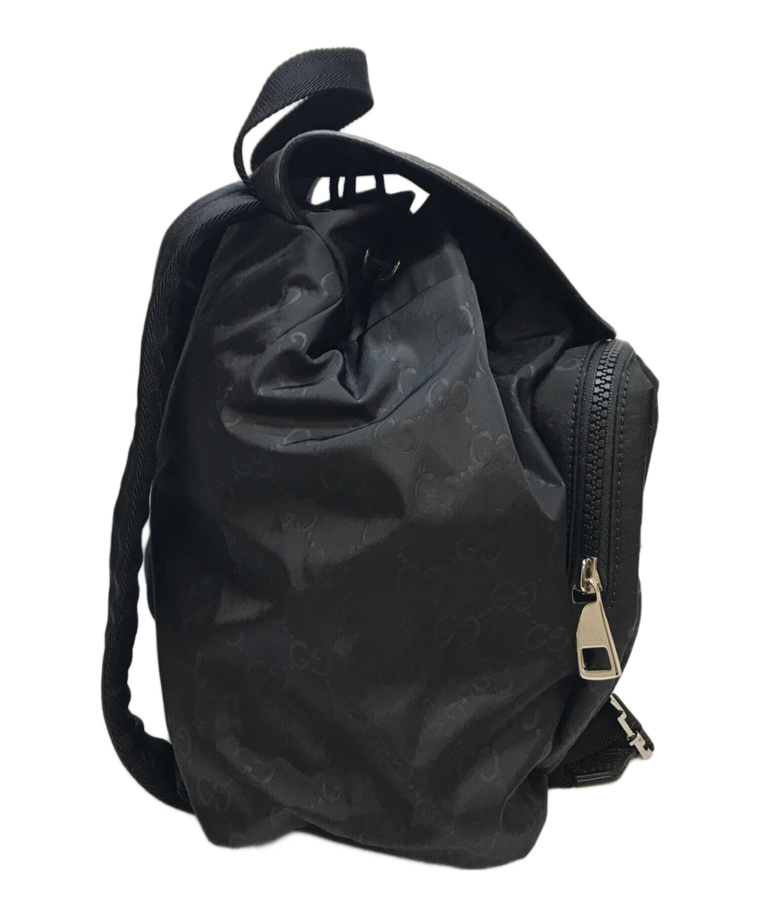 中古・古着通販】GUCCI (グッチ) GG柄ナイロンバックパック ブラック 