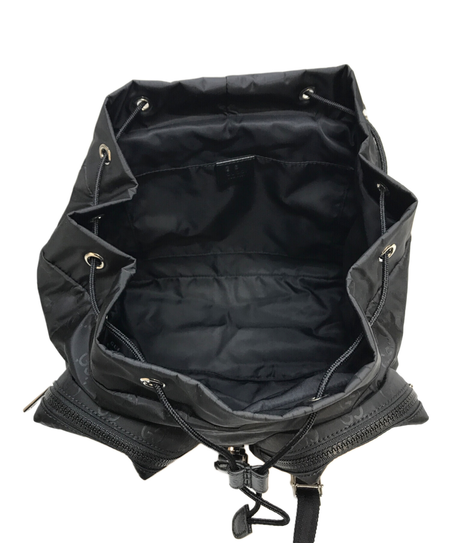中古・古着通販】GUCCI (グッチ) GG柄ナイロンバックパック ブラック 