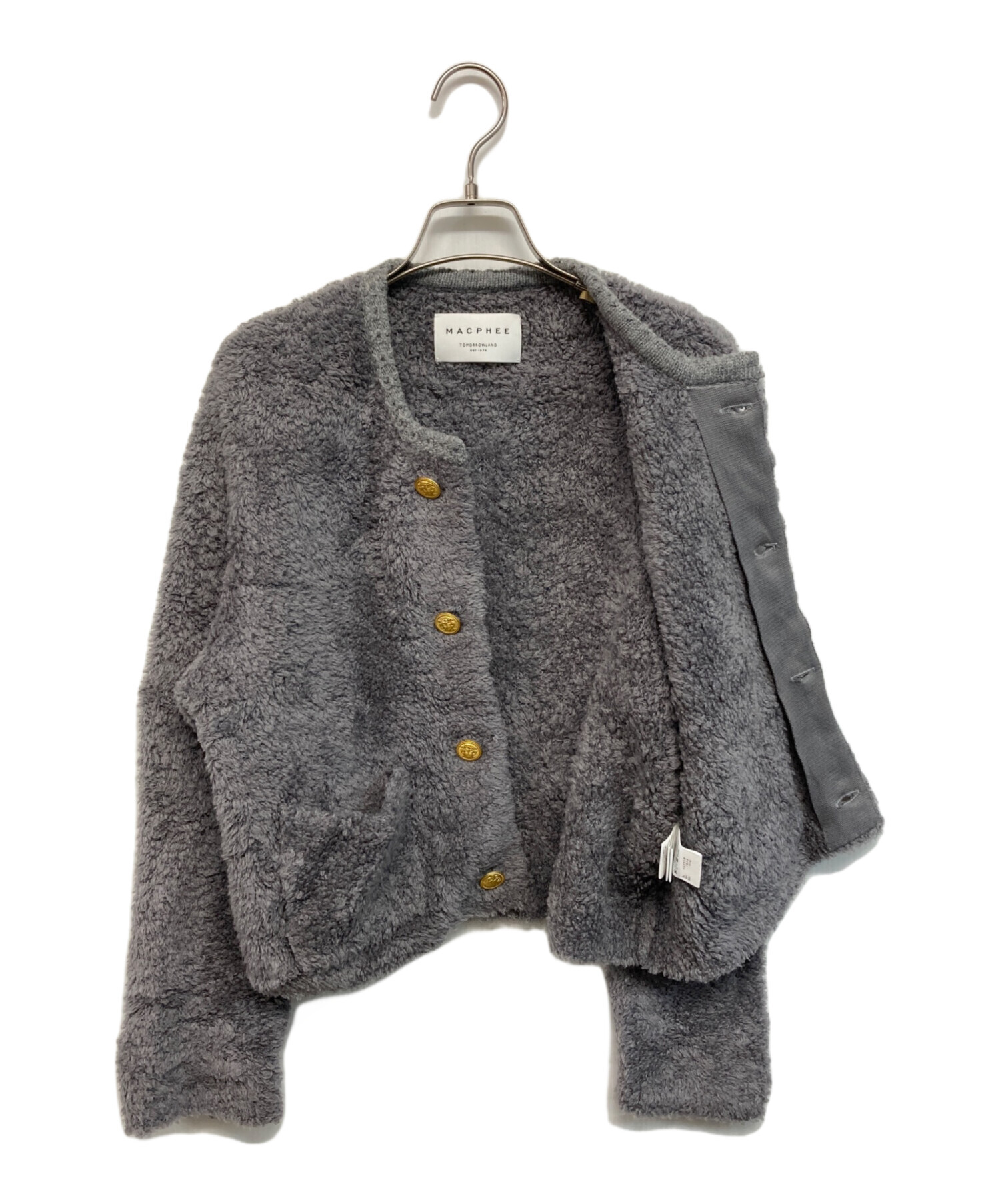 ムートン クルーネックカーディガン MACPHEE トゥモローランド macphee