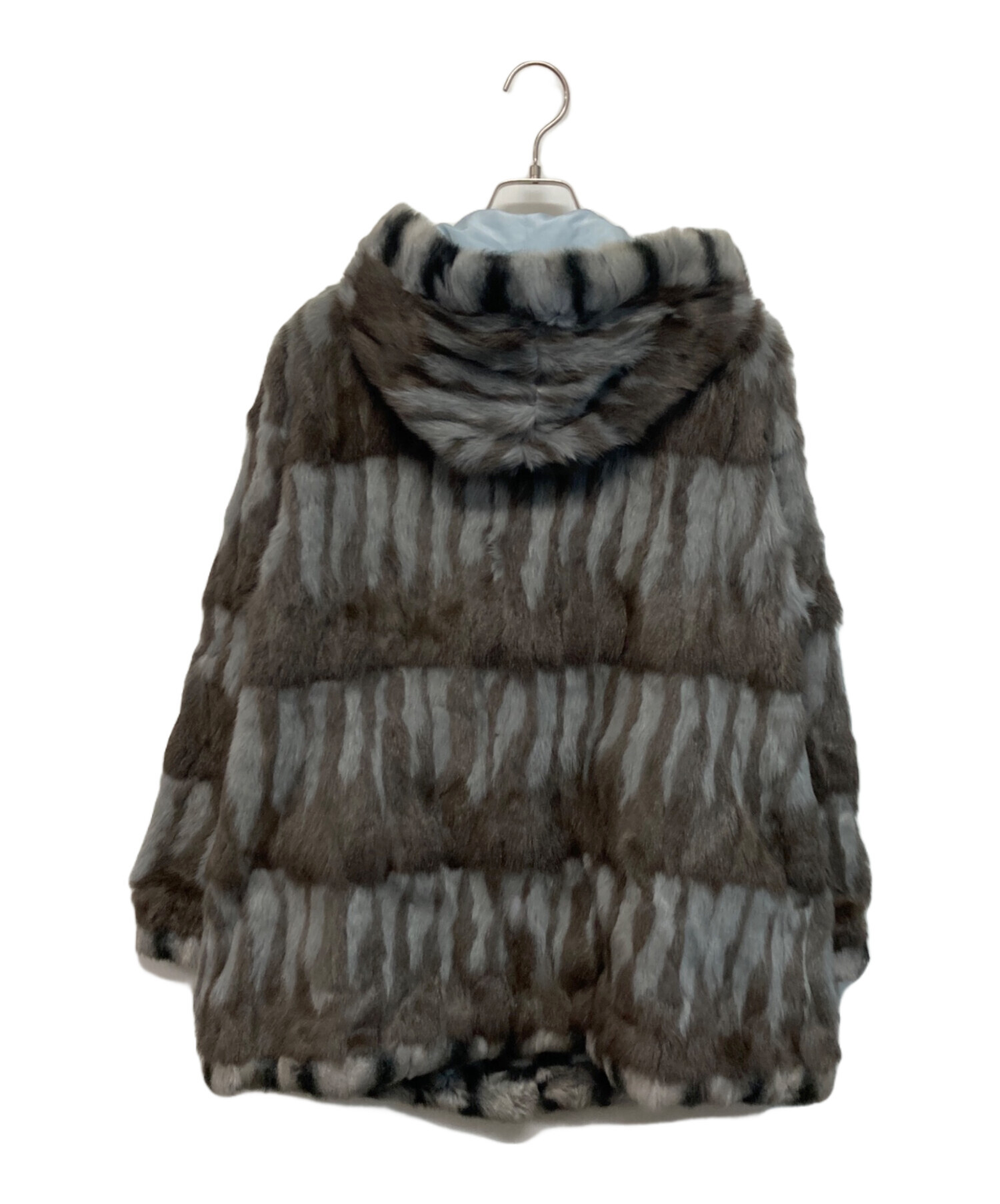 中古・古着通販】BALMAIN (バルマン) リバーシブルファーコート グレー