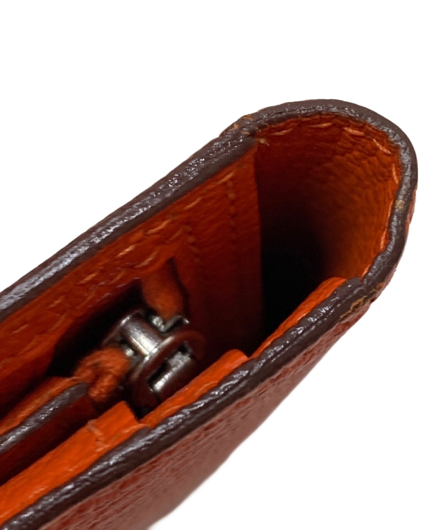 中古・古着通販】HERMES (エルメス) ベアン長財布 オレンジ｜ブランド