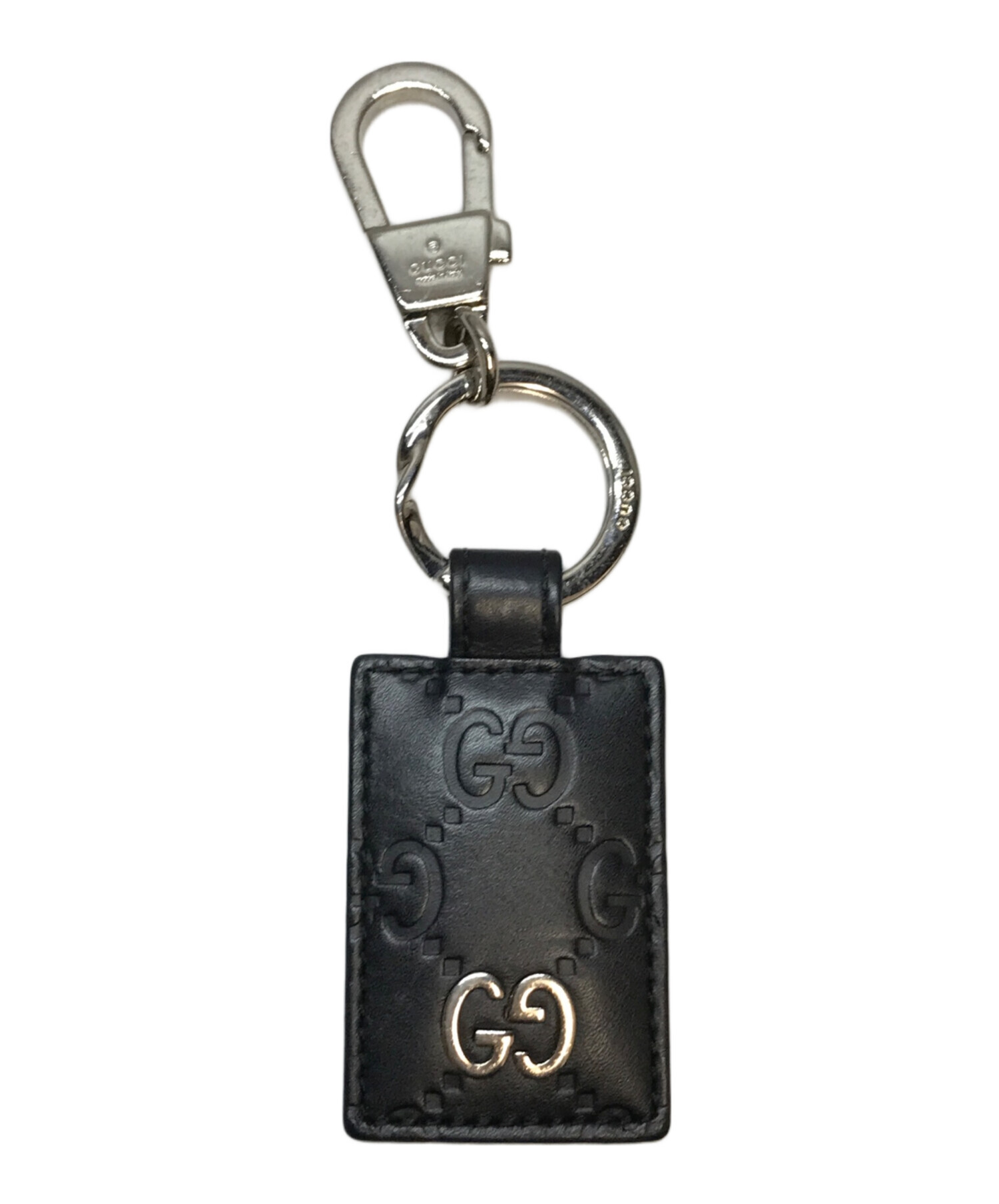 中古・古着通販】GUCCI (グッチ) グッチシマGGロゴキーリング ブラック 