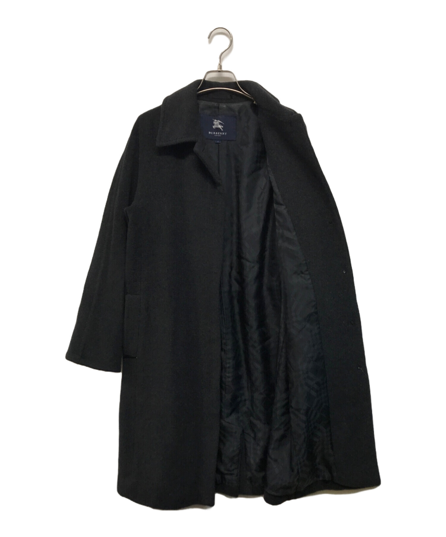 値下げ[美品]Burberry Londonバーバリーコート ブラックサイズ 中古・古着通販】BURBERRY LONDON (バーバリーロンドン) ウールコート