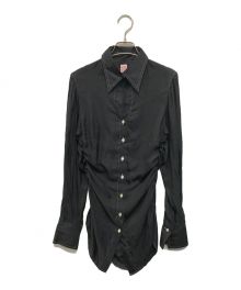 中古・古着通販】FETICO (フェティコ) Gatherer Satin Shirt グレー 