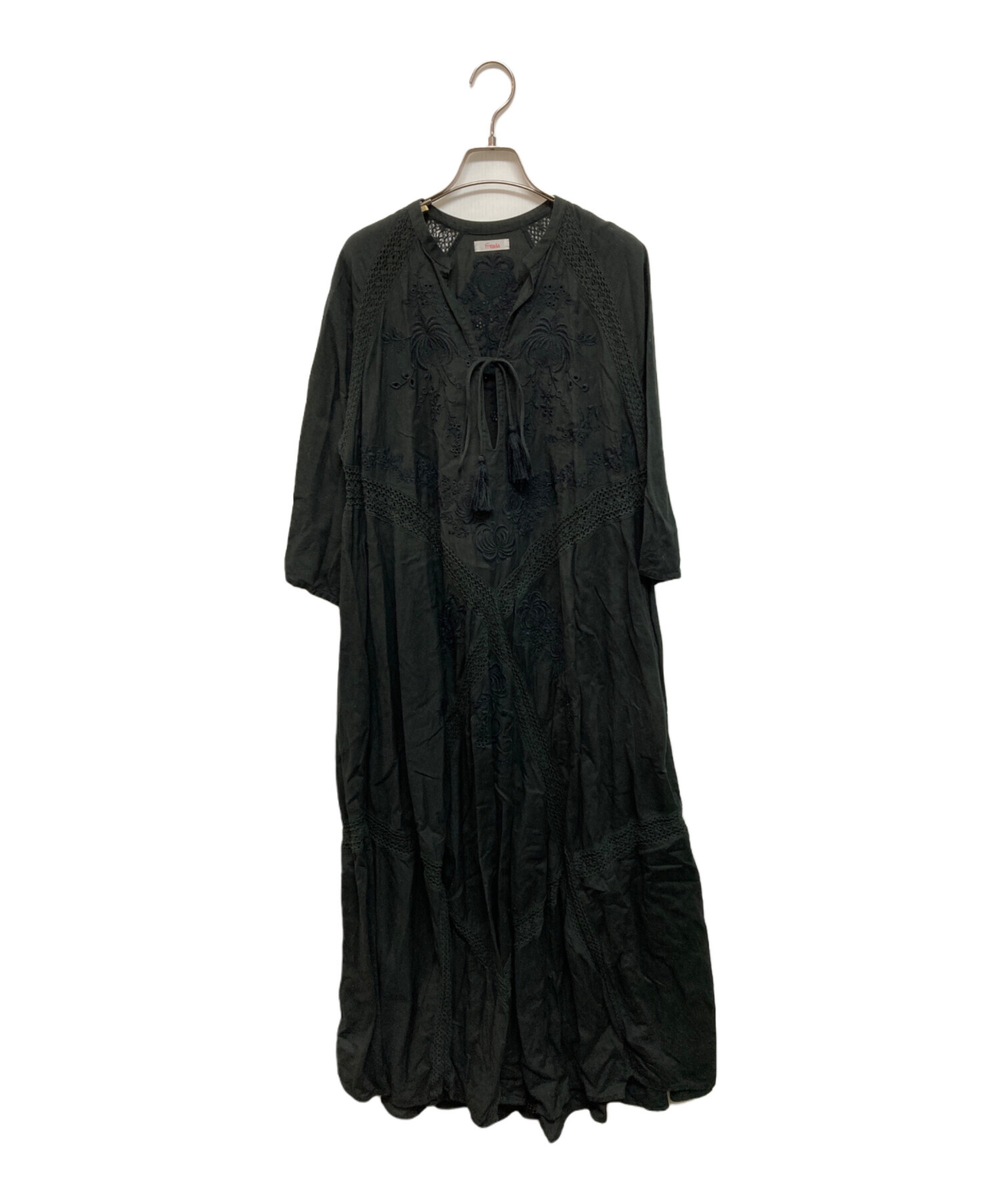 中古・古着通販】freada (フリーダ) ブラウスワンピース ブラック 