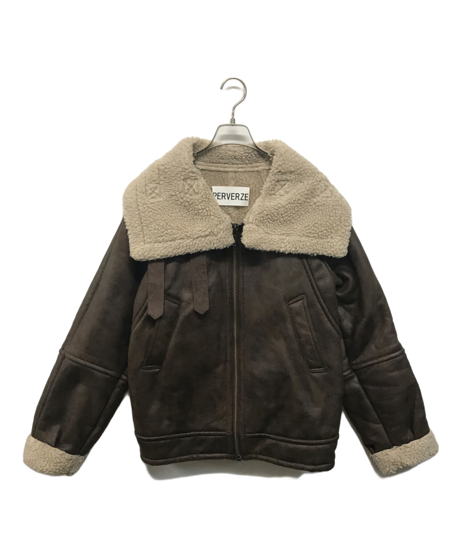 中古・古着通販】PERVERZE (パーバーズ) WIDE COLLAR MOUTON COAT