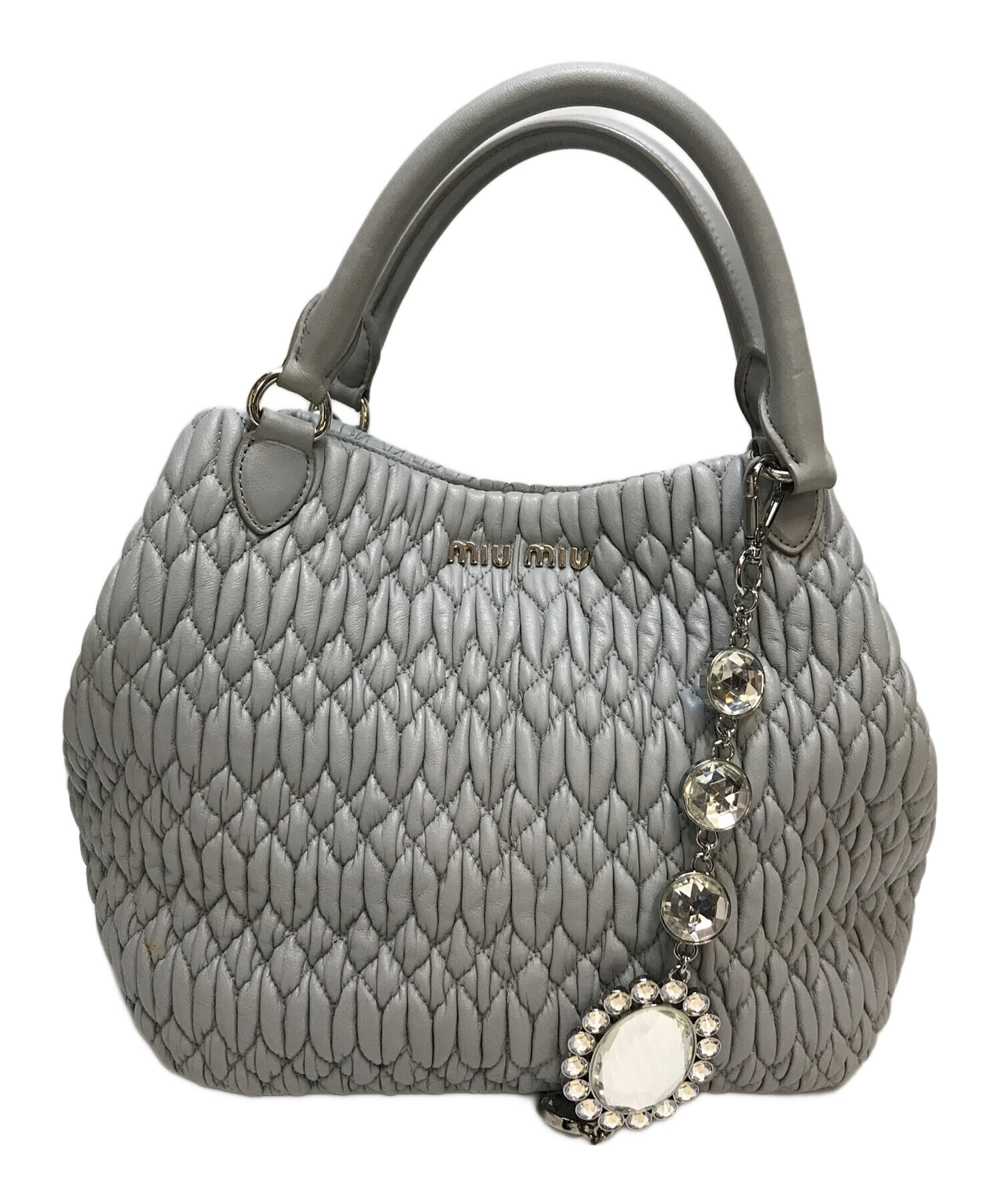 LVぱぴこ。miu miu ナッパクリスタル 中古・古着通販】MIU MIU (ミュウミュウ) ナッパクリスタル 2WAYバッグ