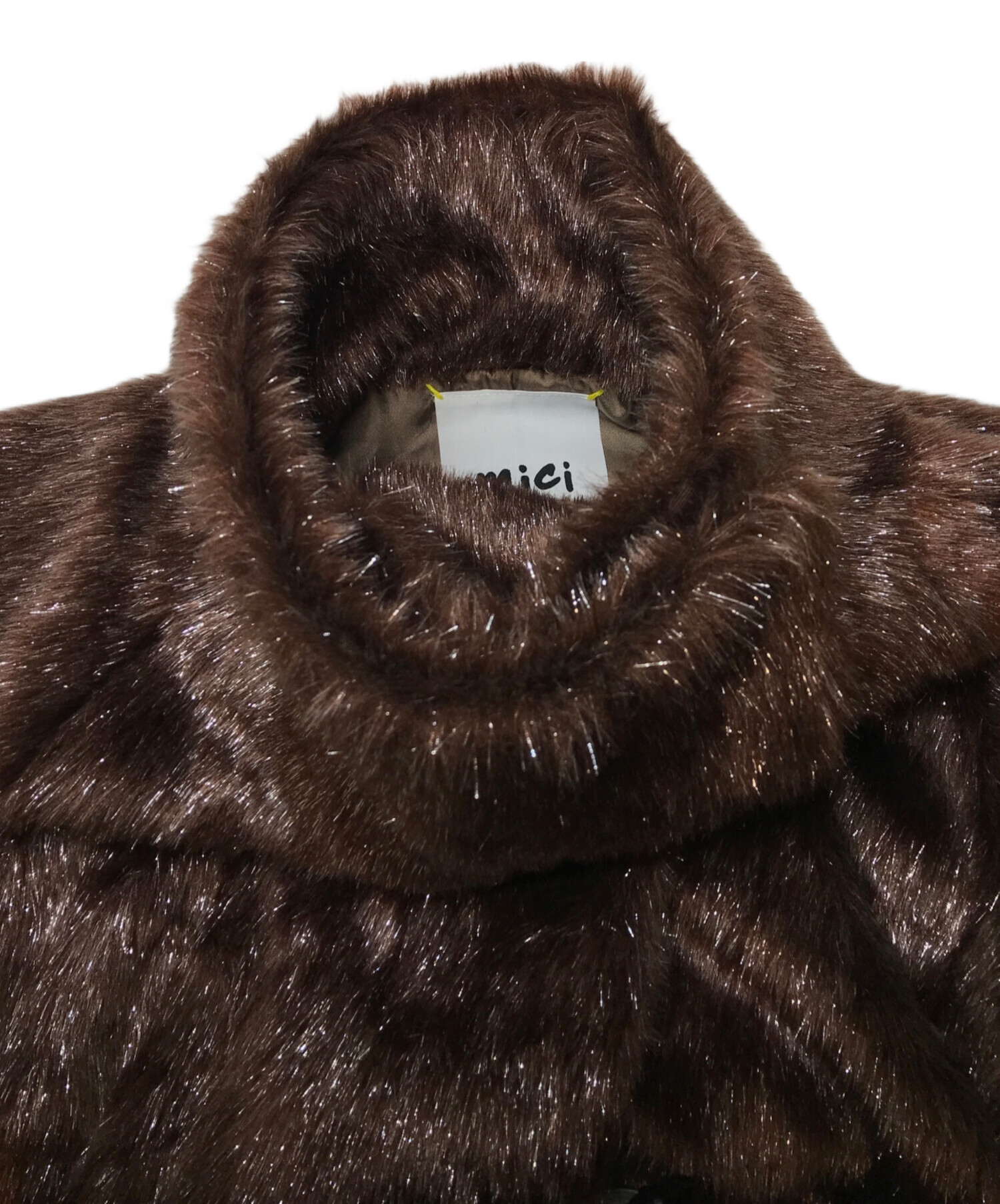 中古・古着通販】mici (ミチ) ビッグカラーショートコート ブラウン 