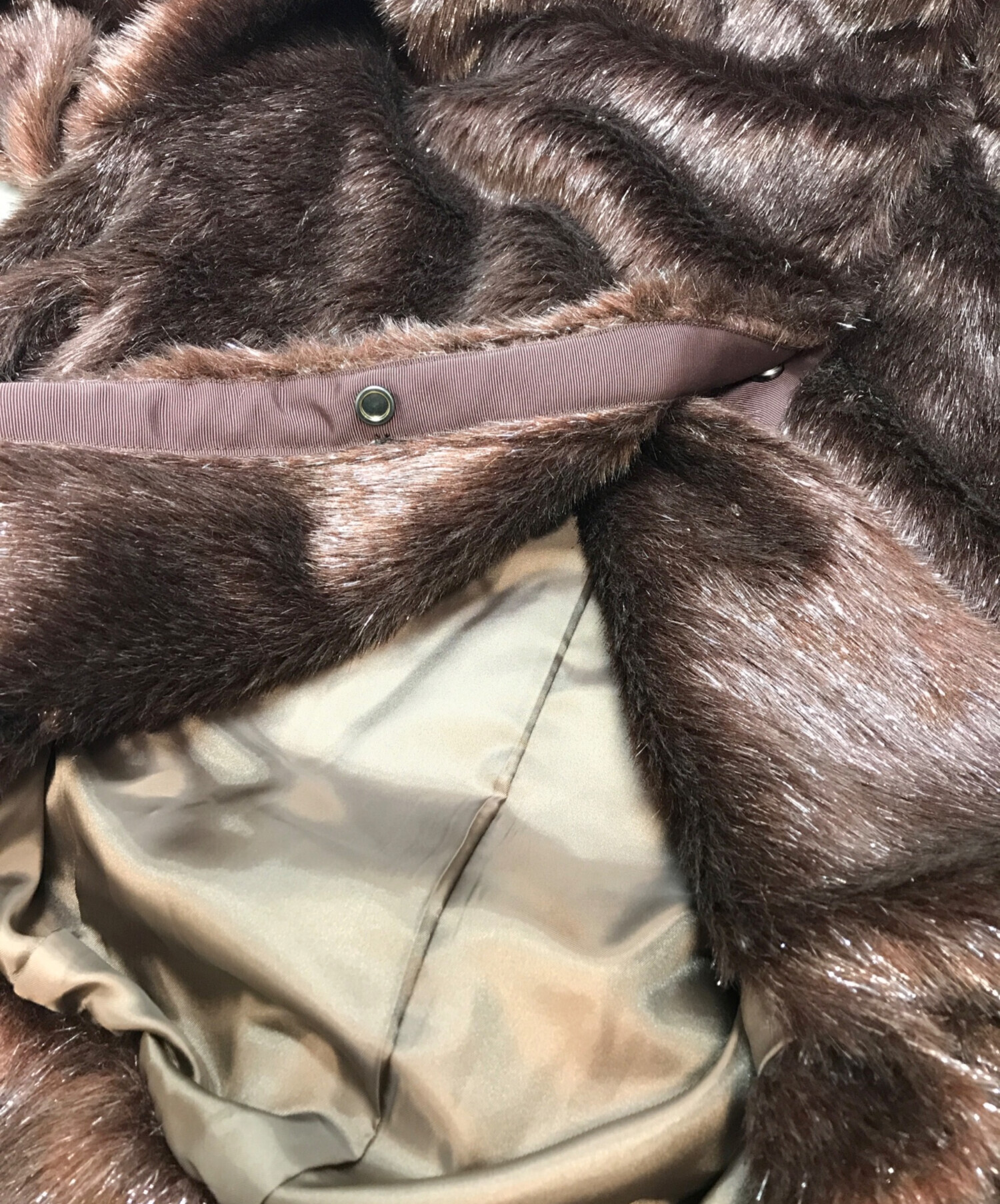 中古・古着通販】mici (ミチ) ビッグカラーショートコート ブラウン 