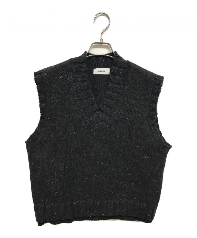 machatt ニットベスト ブラック エラスティックベスト（ブラック