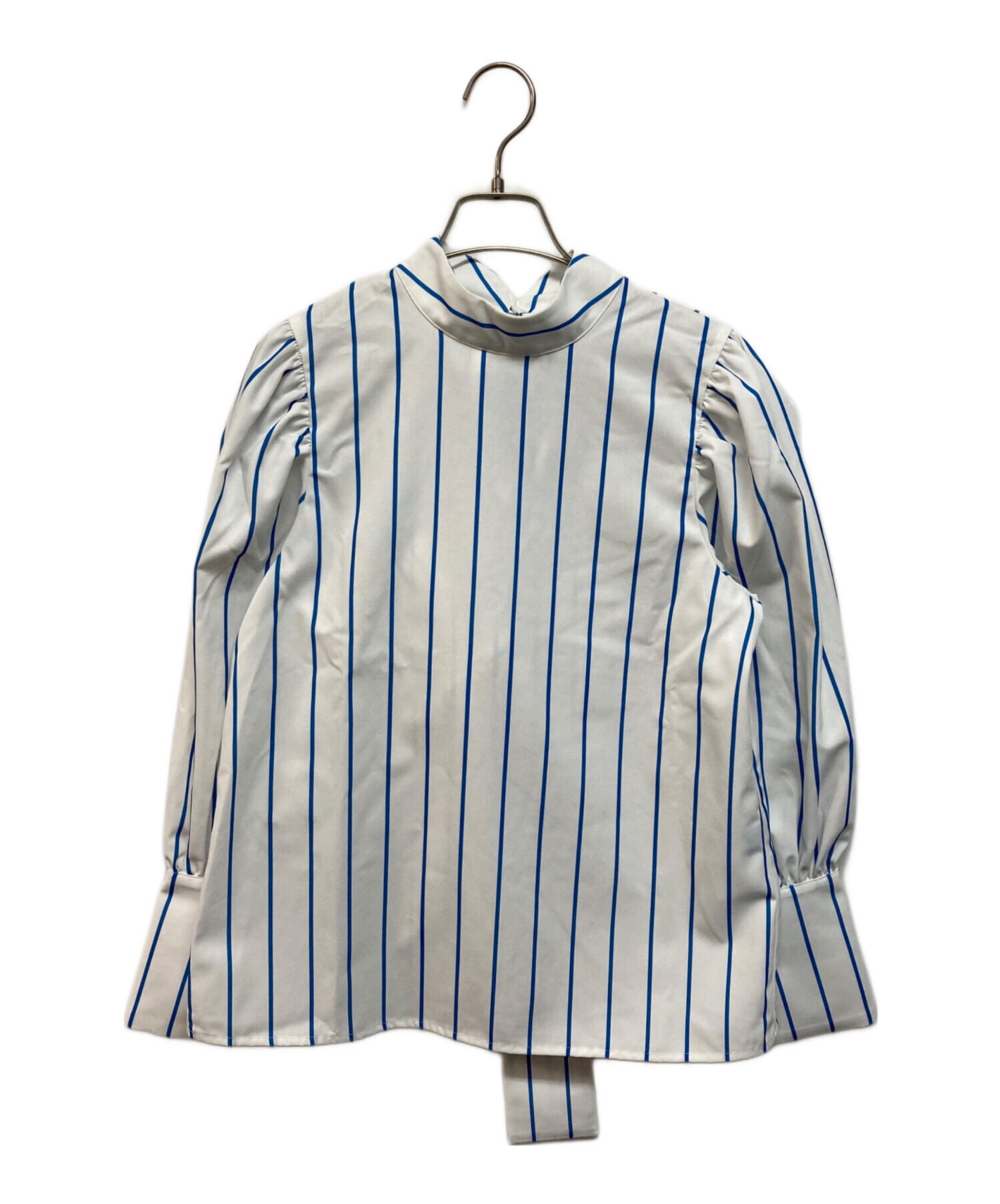 中古・古着通販】BLUE PALANG (ブルーパラン) STRIPED RIBBON BLOUSE 